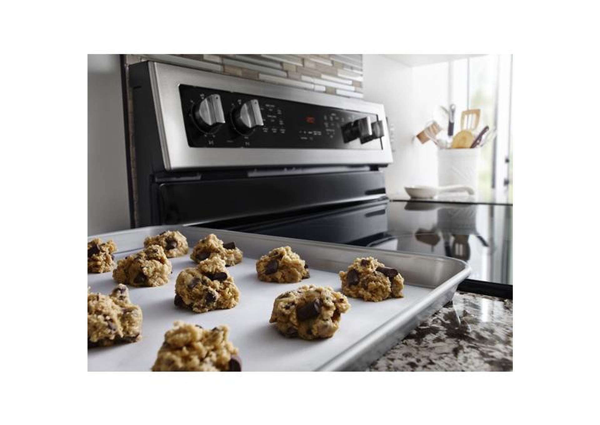 Maytag - 30-Inch Wide Double Oven Electric Range With True Convection - 6.7 Cu. Ft. - Fingerprint Resistant Stainless Steel