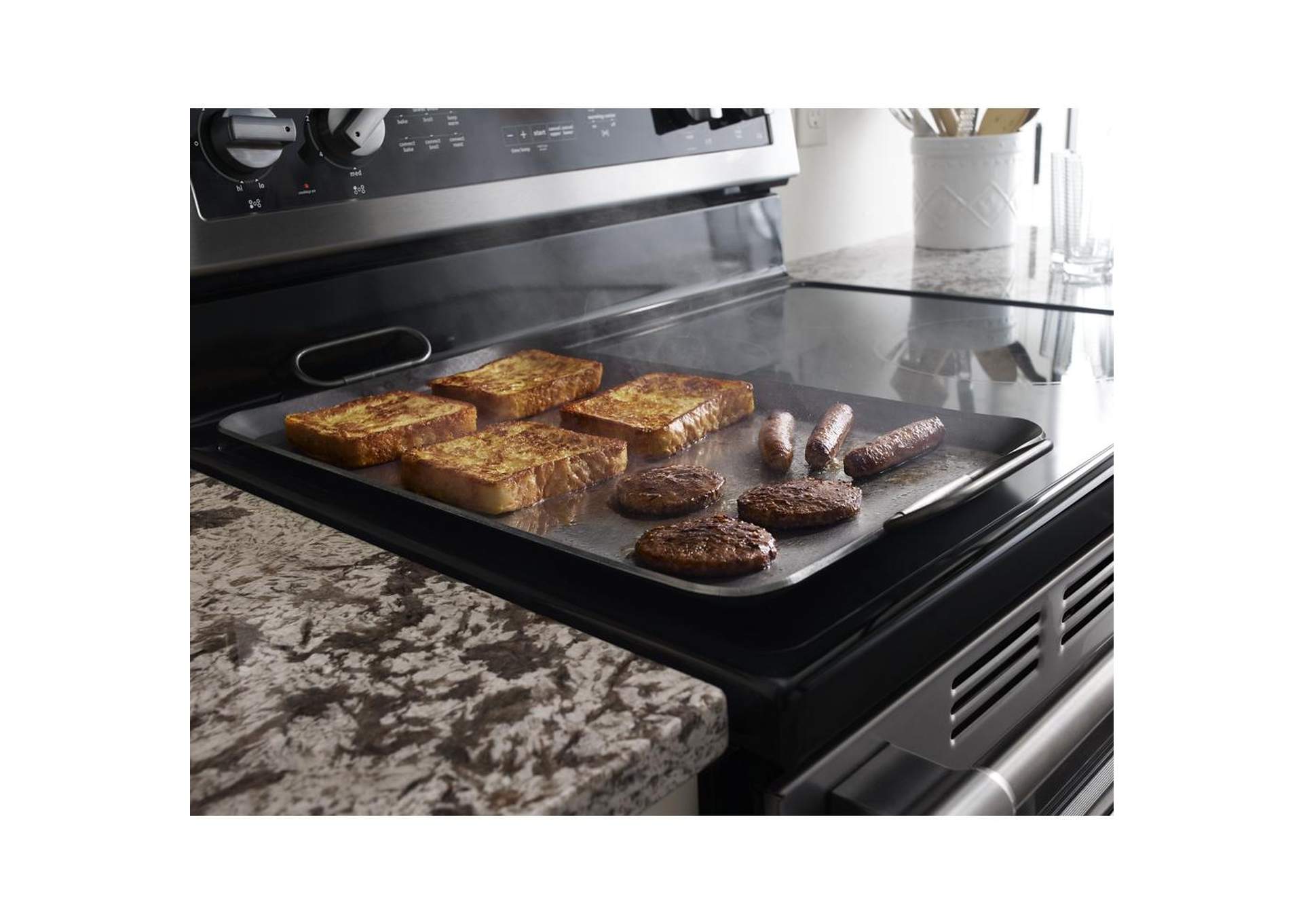 Maytag - 30-Inch Wide Double Oven Electric Range With True Convection - 6.7 Cu. Ft. - Fingerprint Resistant Stainless Steel