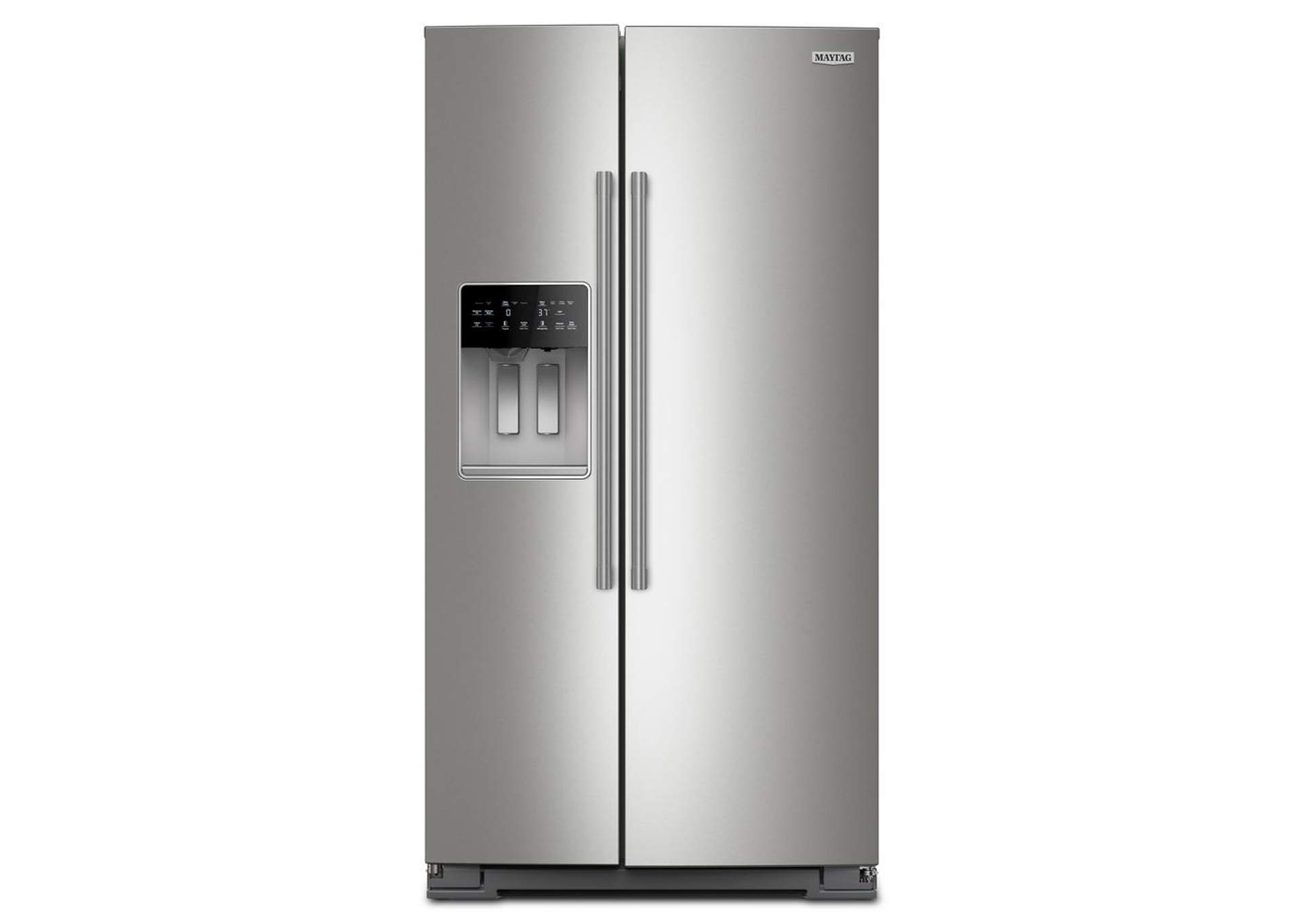 Maytag - 36-inch Wide Counter-Depth Side-by-Side Refrigerator with Arctic Blue Interior - 20.8 Cu. Ft. - Fingerprint Resistant Stainless Steel
