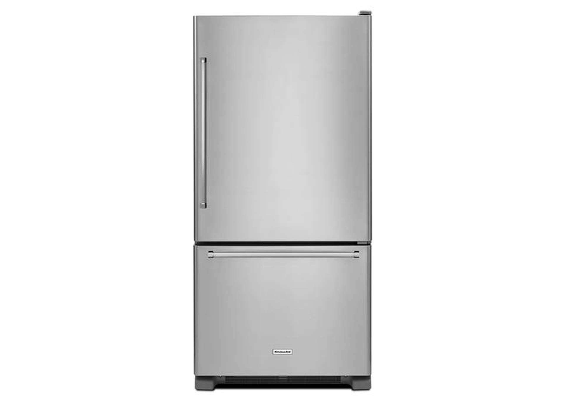KitchenAid - 19 cu. ft. 30-Inch Width Full Depth Non Dispense Bottom Mount Refrigerator - Stainless Steel