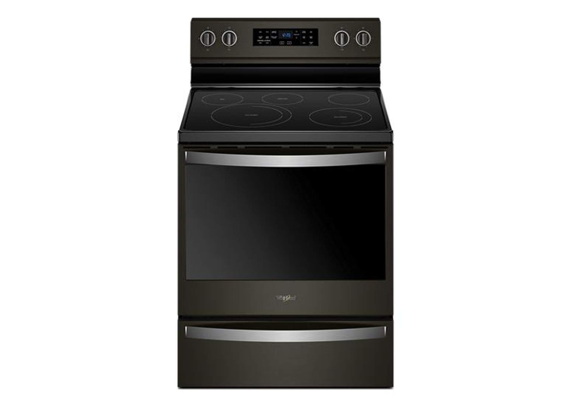 Whirlpool - 6.4 cu. ft. Freestanding Electric Range with Frozen Bake™ Technology - Black Stainless