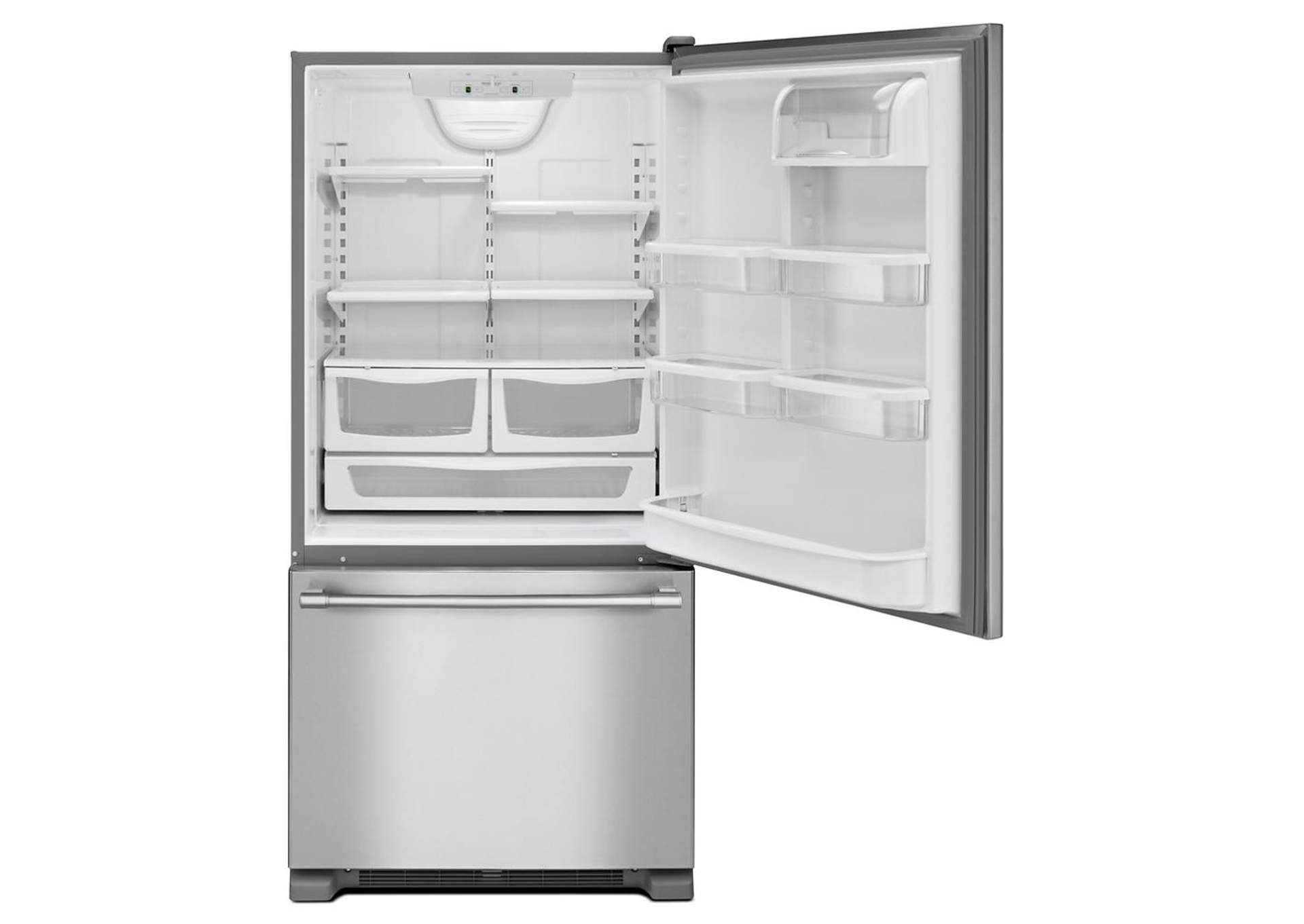 Maytag - 30-Inch Wide Bottom Mount Refrigerator - 19 Cu. Ft. - Fingerprint Resistant Stainless Steel