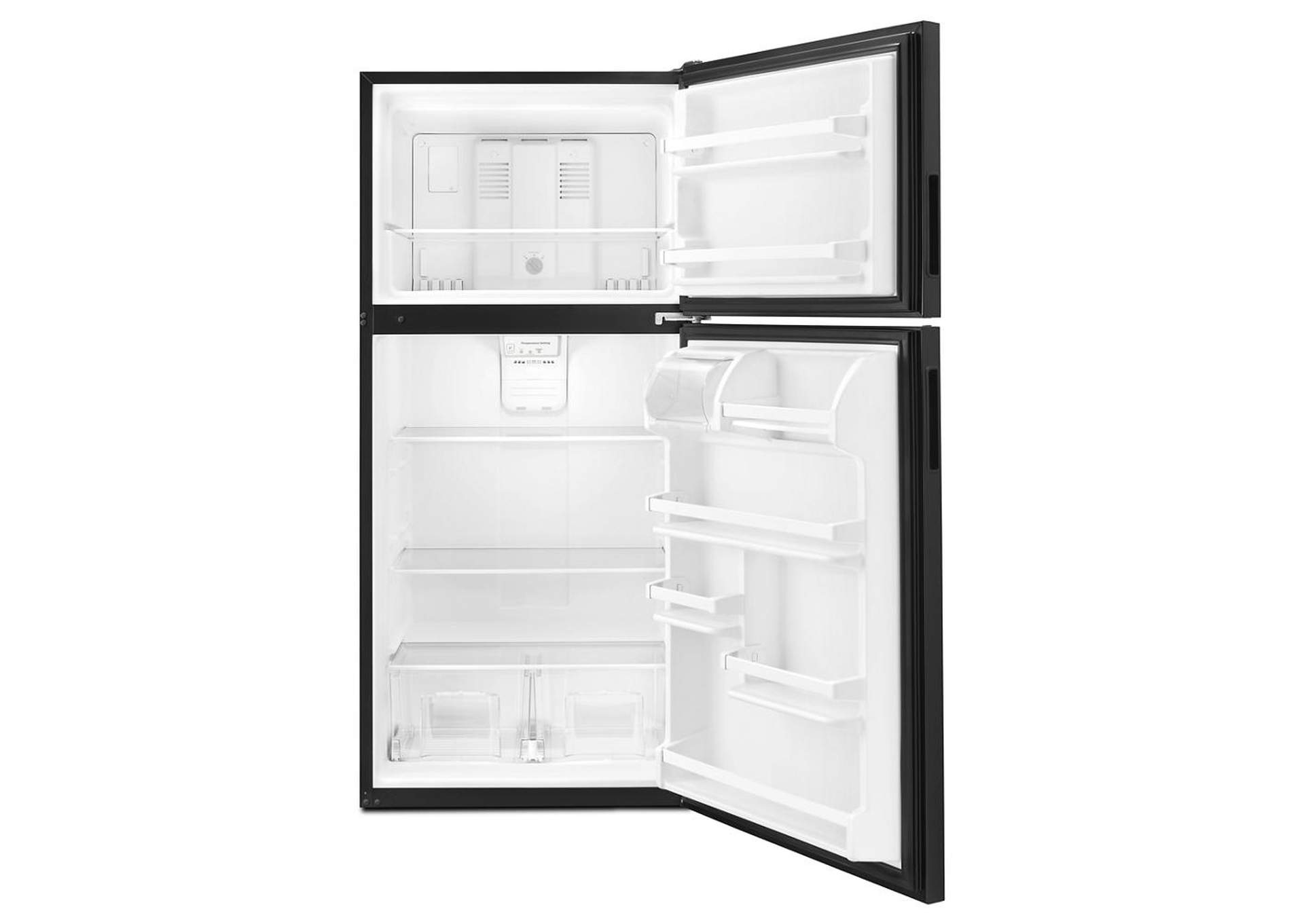 30-inch Amana® Top-Freezer Refrigerator with Glass Shelves - Black