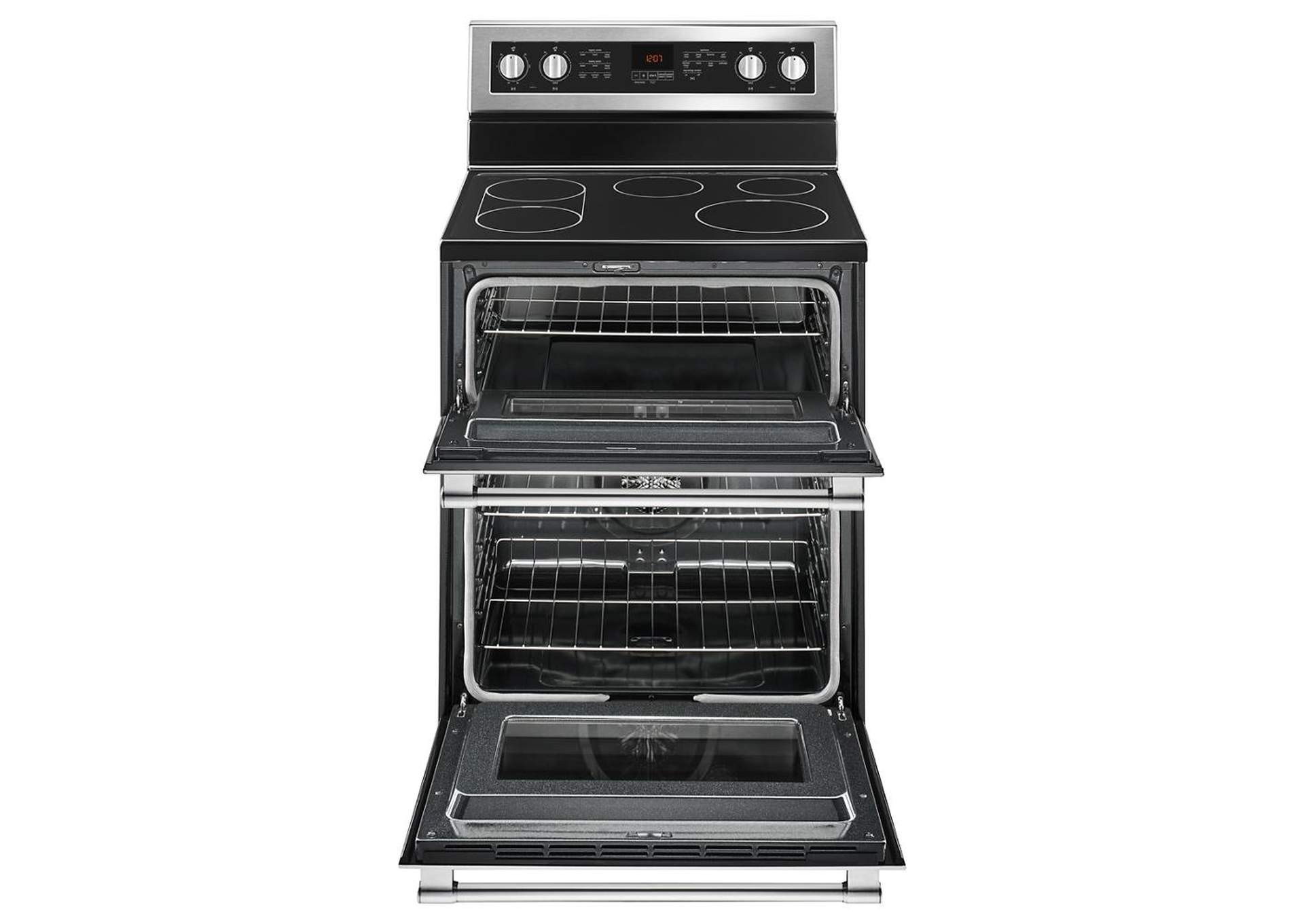 Maytag - 30-Inch Wide Double Oven Electric Range With True Convection - 6.7 Cu. Ft. - Fingerprint Resistant Stainless Steel