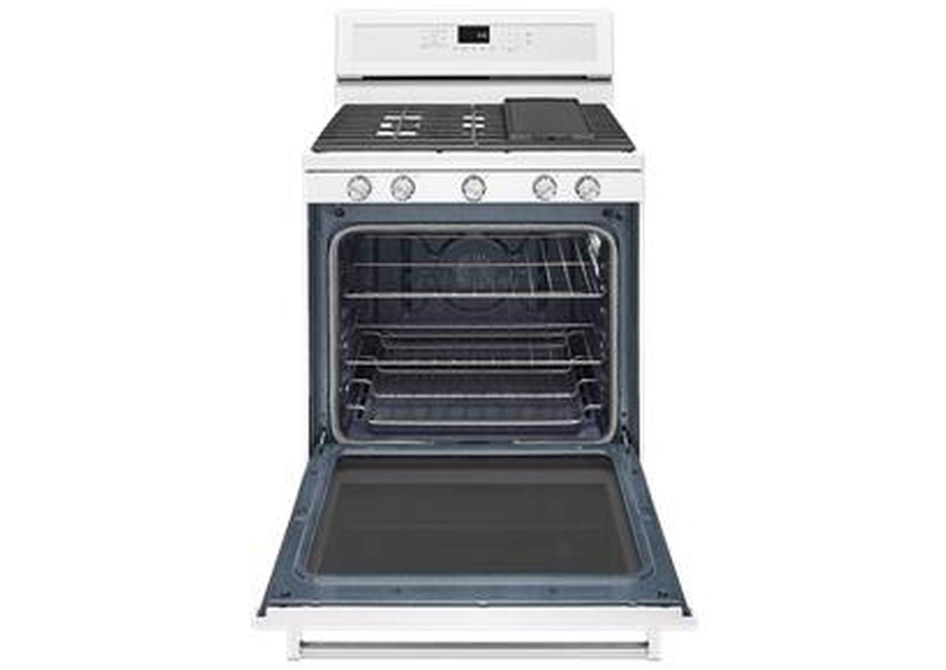 KitchenAid - 30-Inch 5-Burner Gas Convection Range - White
