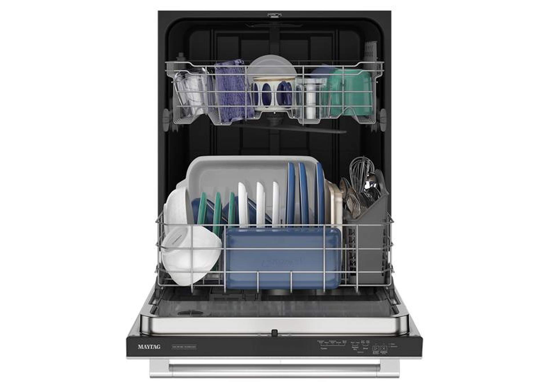 Maytag - Top Control Hybrid Tub Dishwasher with Enhanced Wash and Heated Dry with Fan - Fingerprint Resistant Stainless Steel