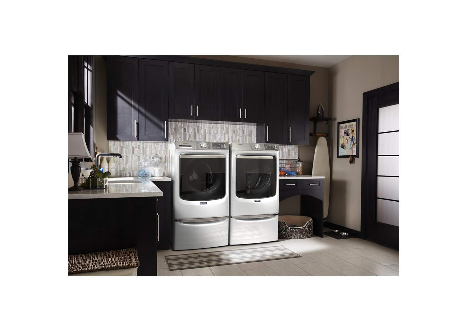 Maytag - Smart Front Load Electric Dryer with Extra Power and Advanced Moisture Sensing Plus - 7.3 cu. ft. - White