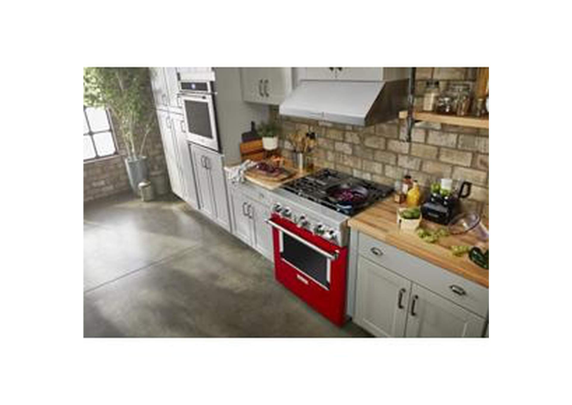 KitchenAid® 30'' Smart Commercial-Style Dual Fuel Range with 4 Burners - Passion Red