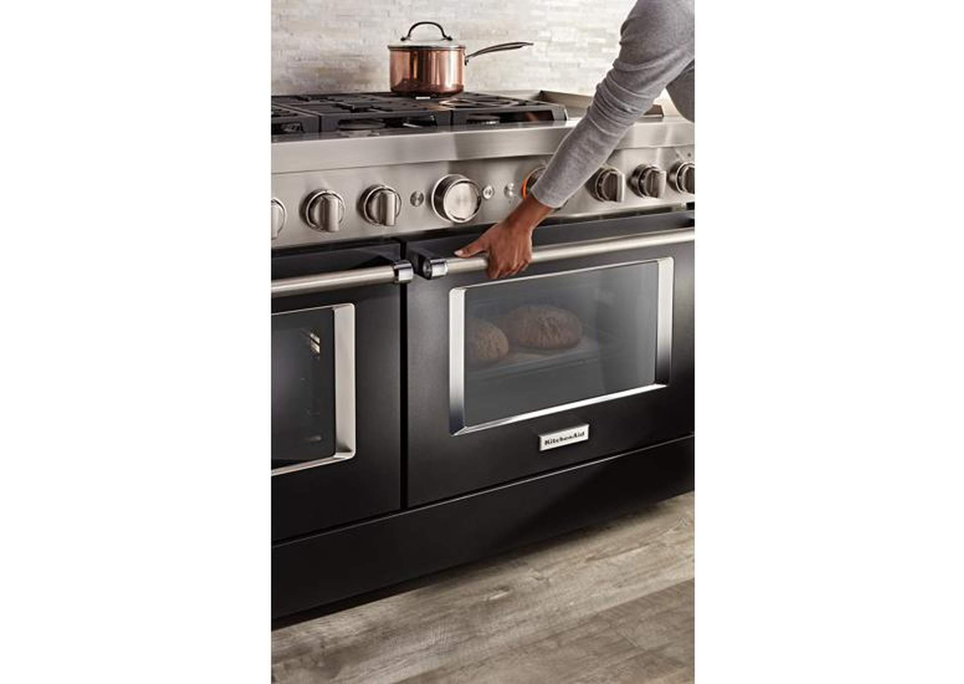 KitchenAid® 48'' Smart Commercial-Style Dual Fuel Range with Griddle - Imperial Black