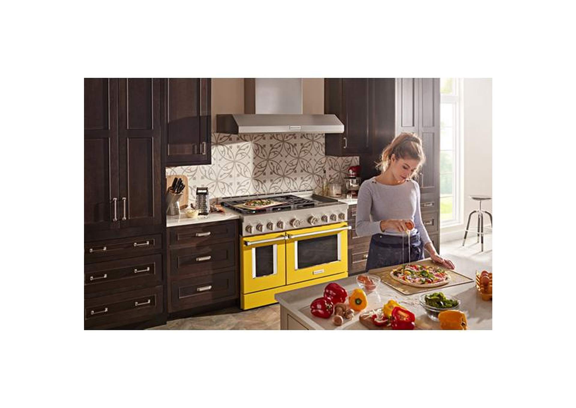 KitchenAid - 48'' 585 or 1170 CFM Motor Class Commercial-Style Wall-Mount Canopy Range Hood - Stainless Steel