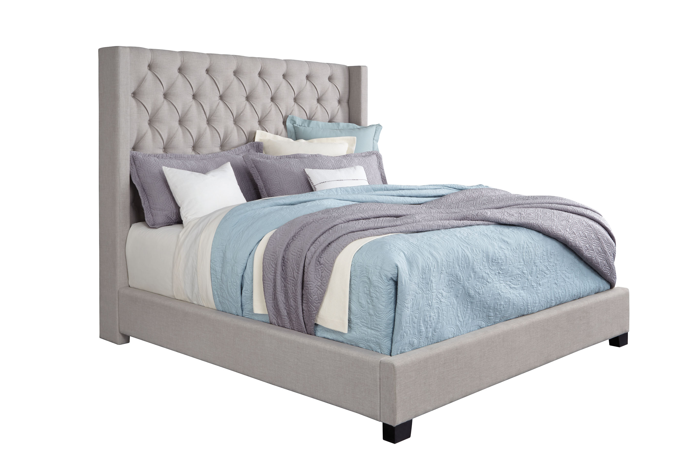Westerly Light Gray Upholstered Queen Bed image 1
