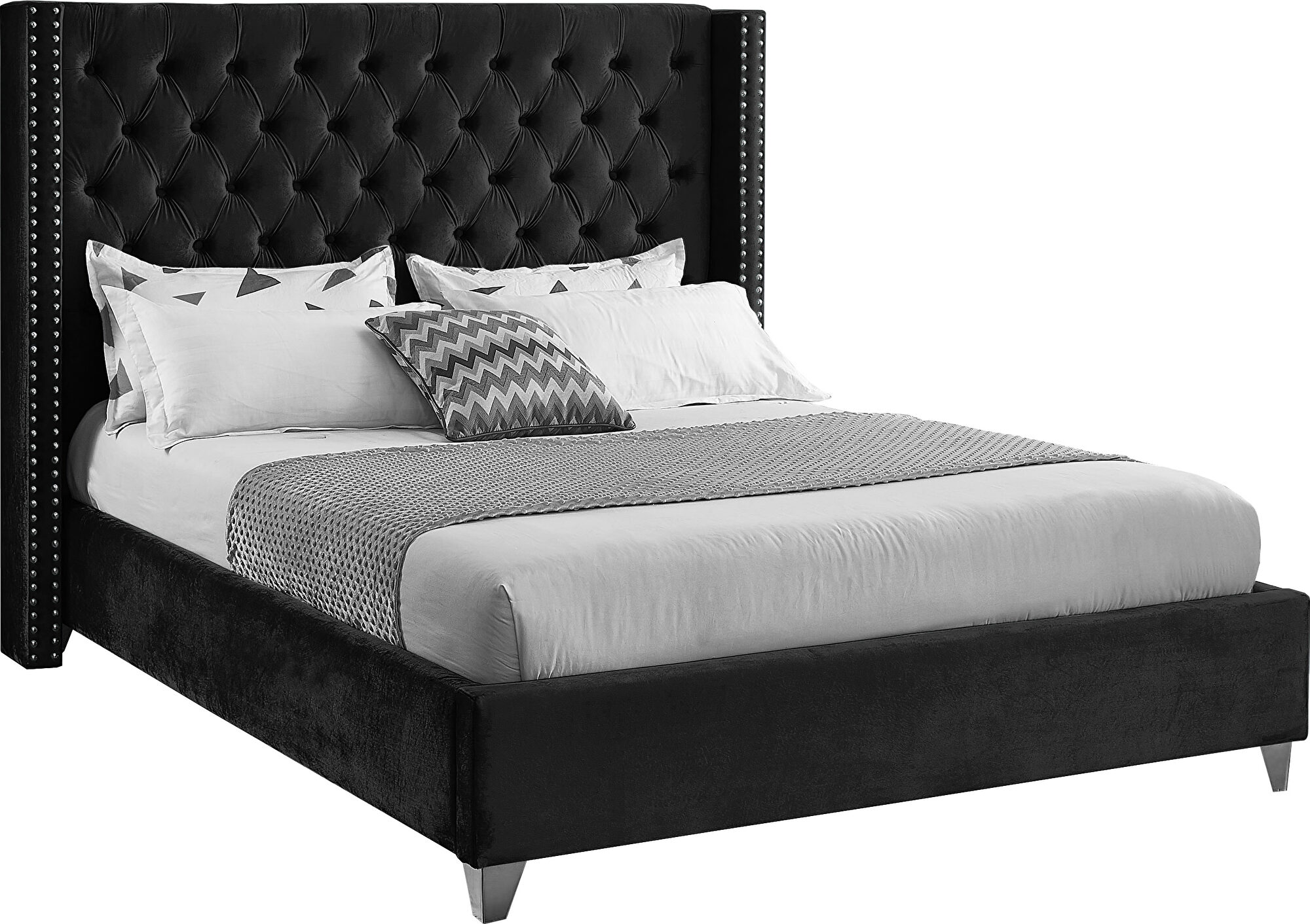 Black Upholstered King Bed image 1