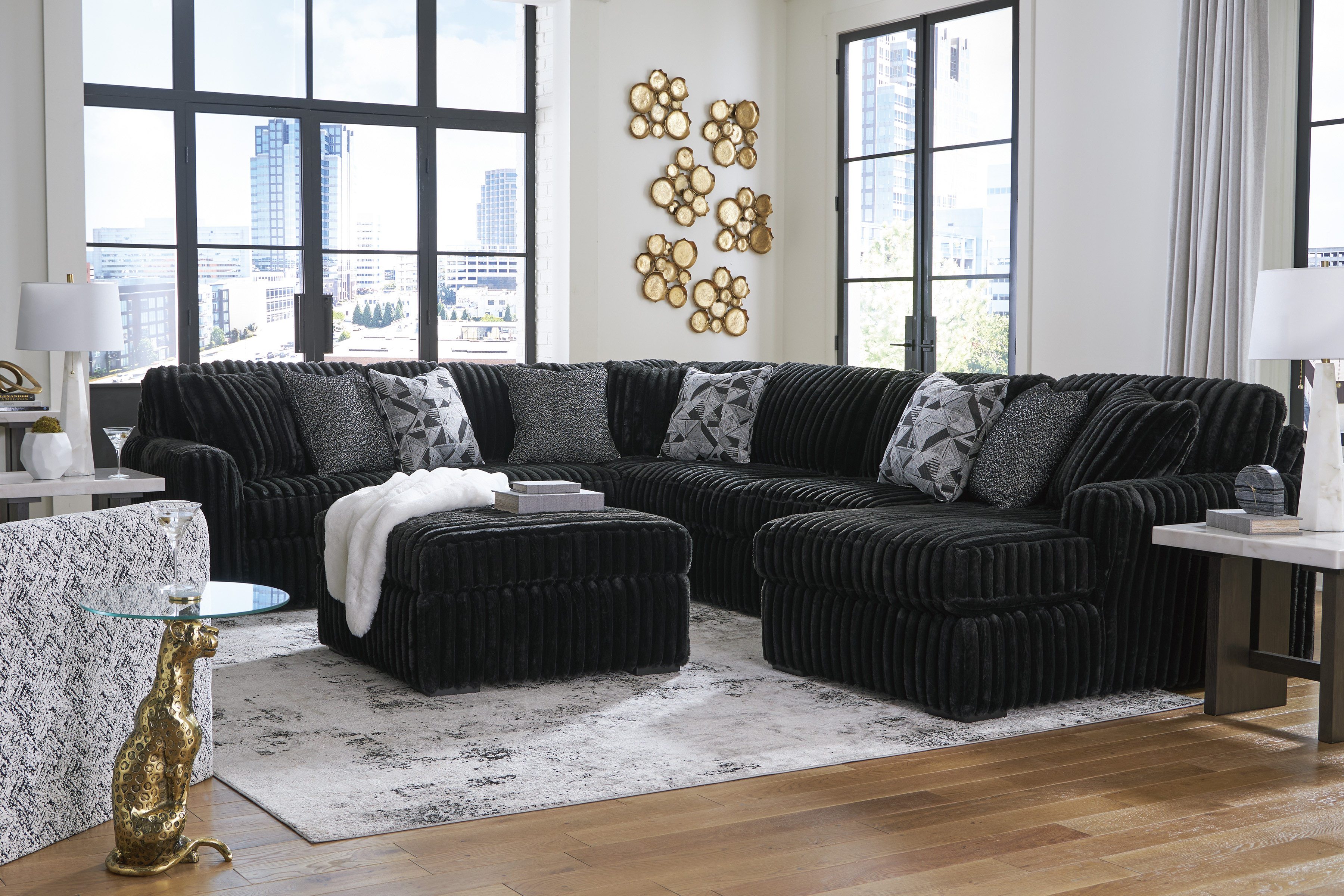 Midnight-Madness Sectional + FREE Recliner image 1