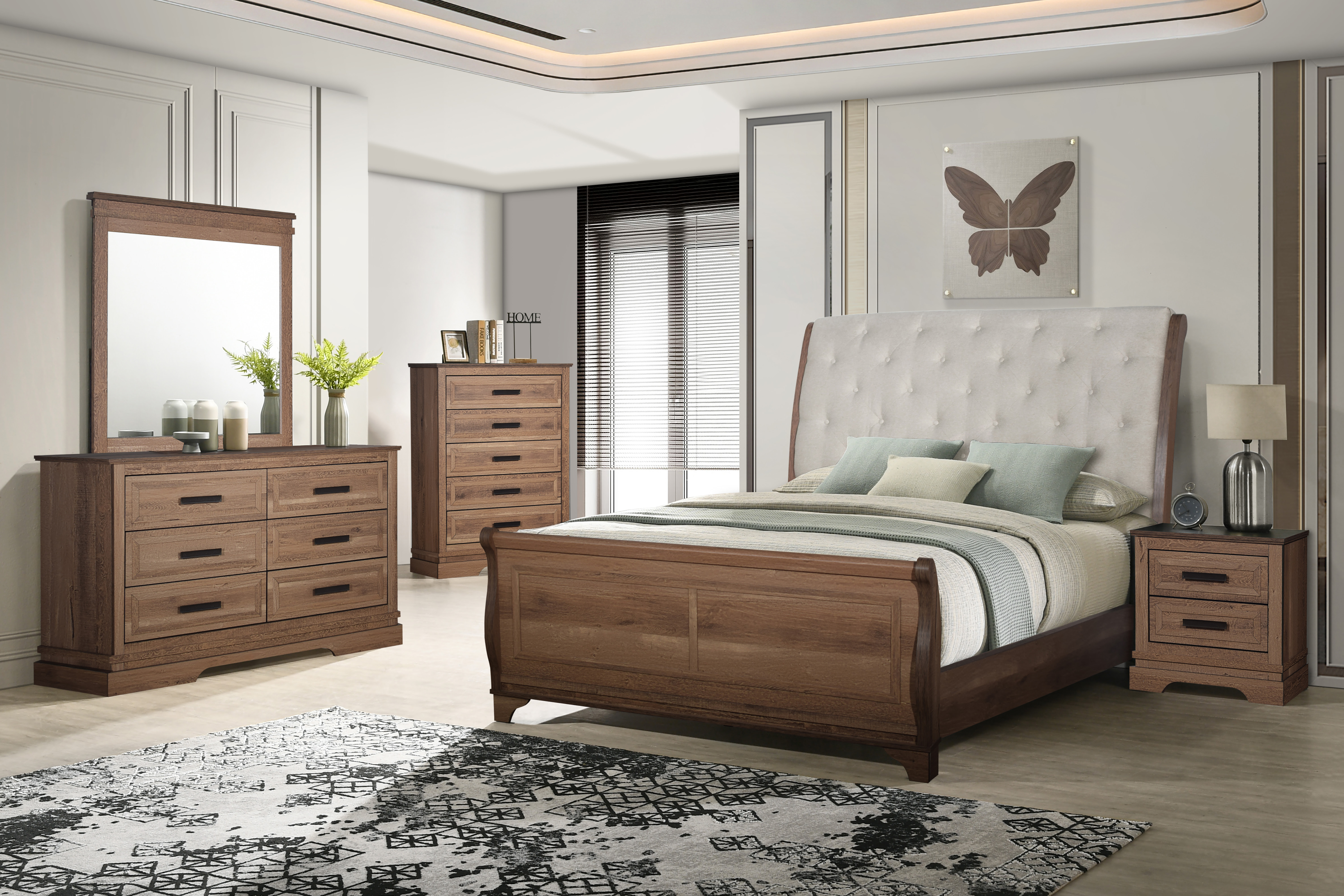 B1828 Queen Bed, Dresser & Mirror image 1