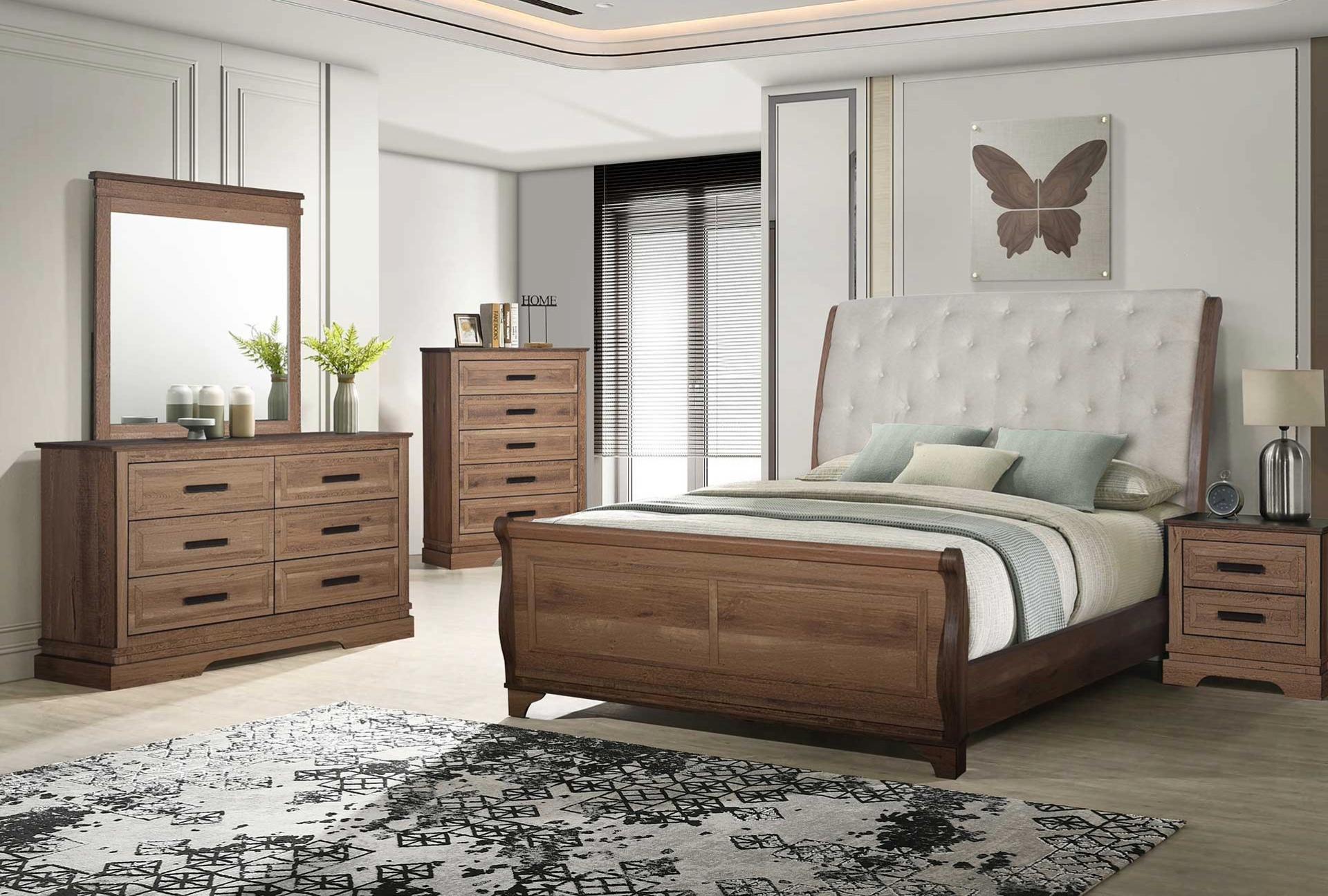 B1828 King Bed, Dresser & Mirror + FREE Mattress image 1