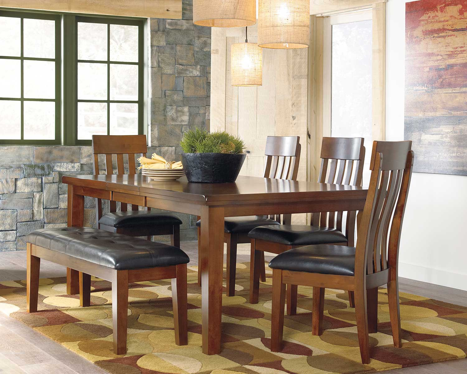 Ralene Table & 4 Chairs + FREE Bench image 1