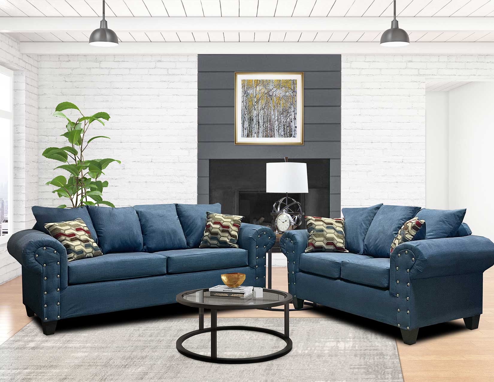 Sofa & Loveseat - Blue image 1