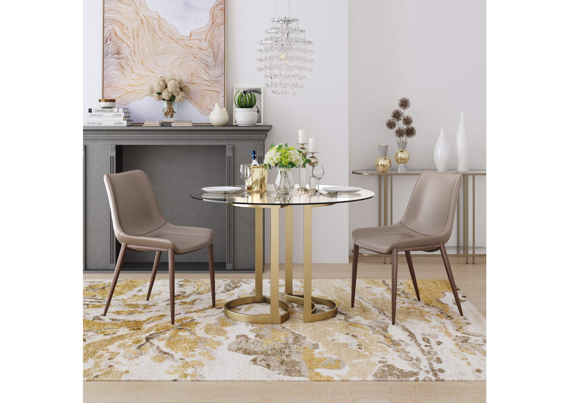 Magnus Dining Chair (Set Of 2) Brown & Walnut image 1