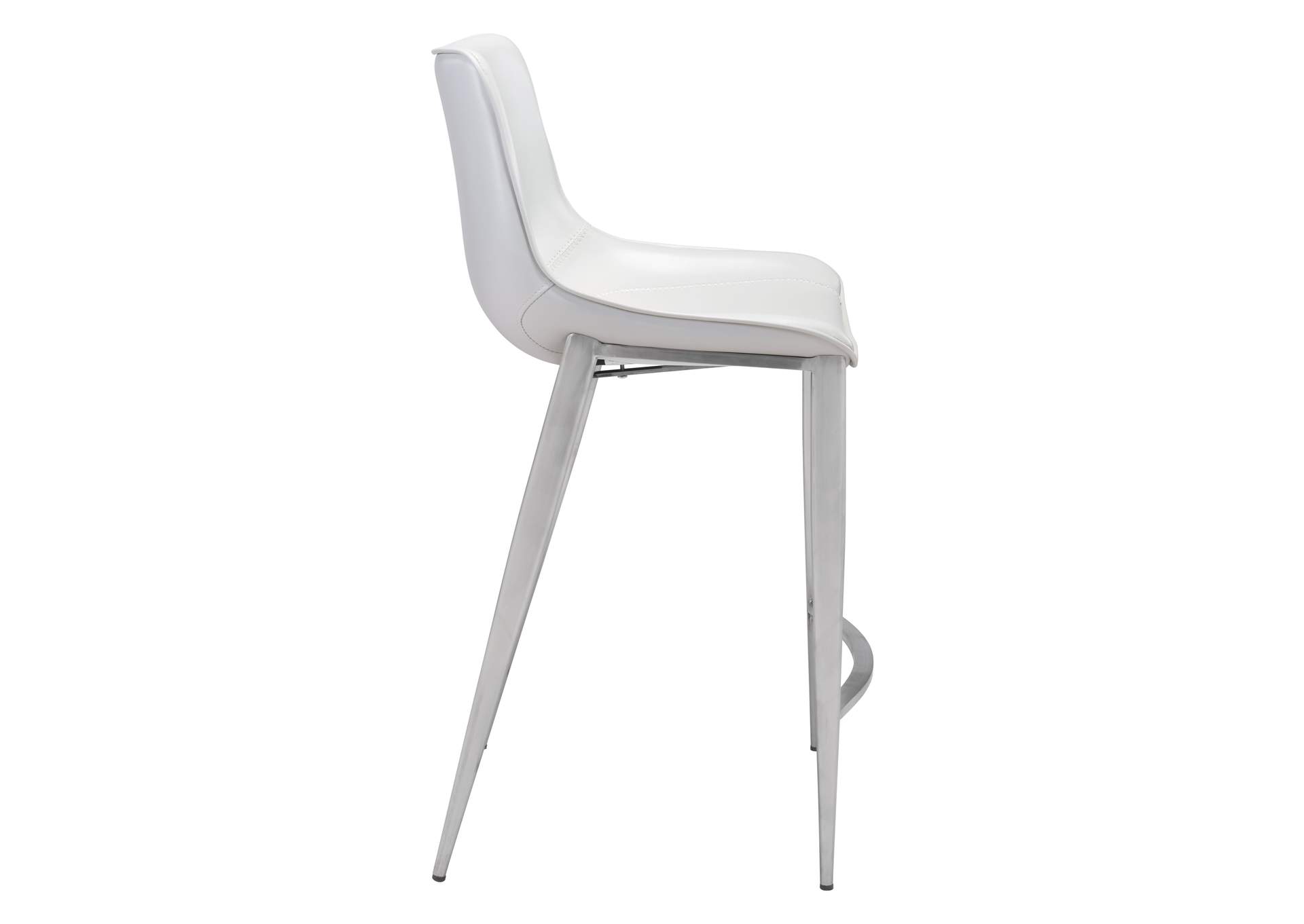 Magnus Counter Stool (Set Of 2) White & Silver image 4