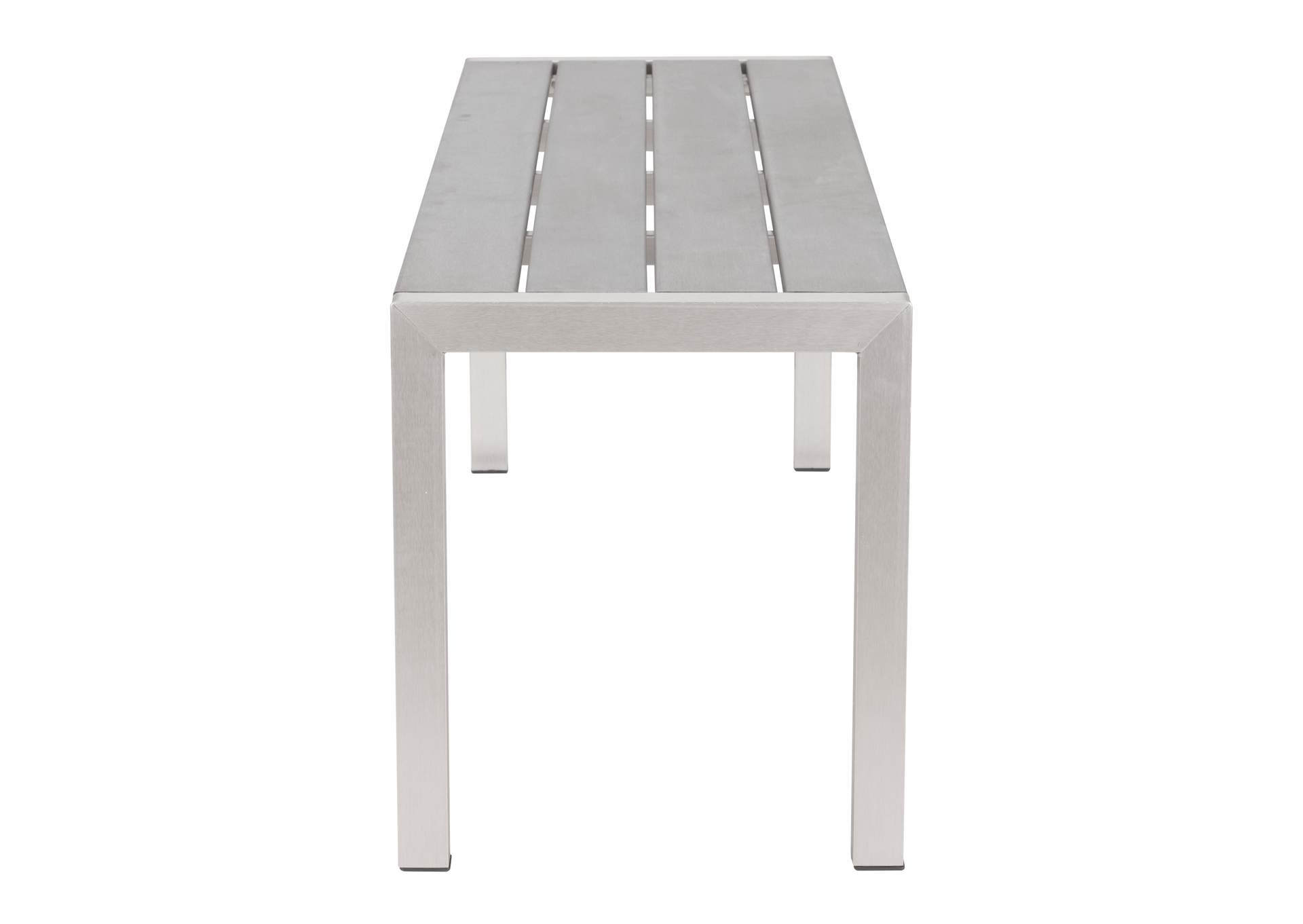 Metropolitan Outdoor Double Bench Gray & Silver image 4