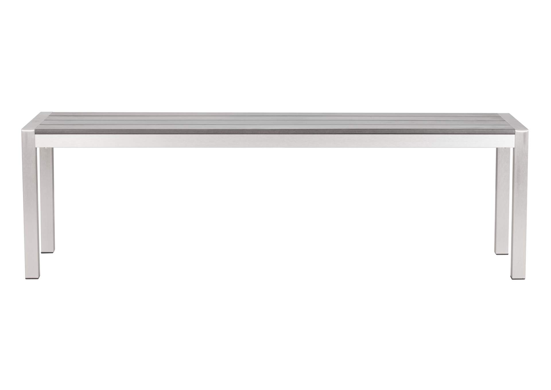 Metropolitan Outdoor Double Bench Gray & Silver image 5