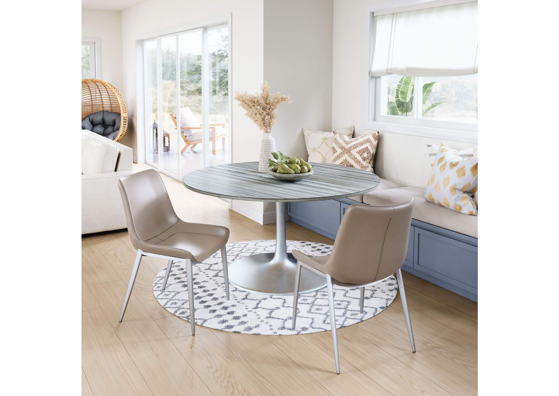 Star City Dining Table (60") Gray & Silver image 1