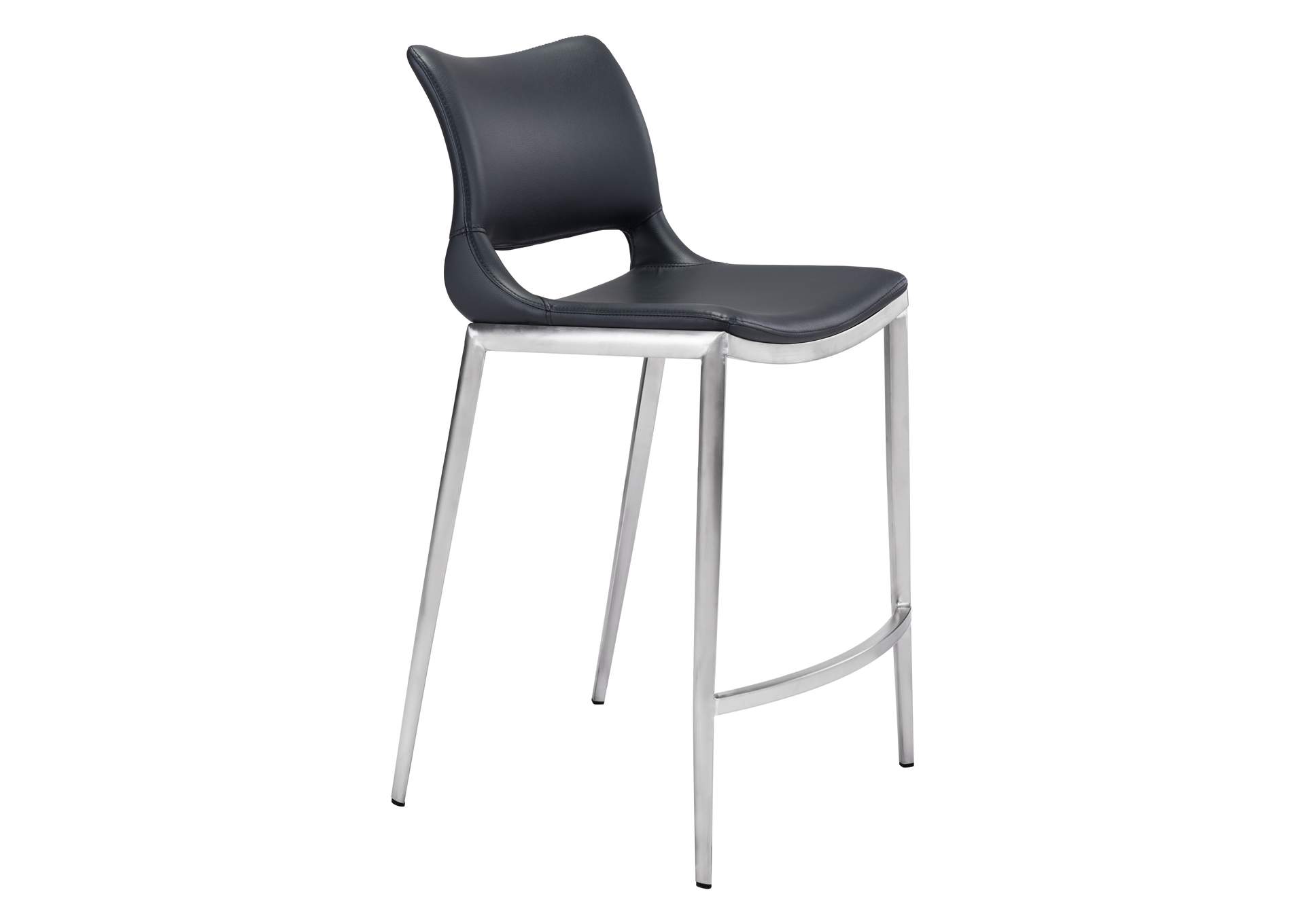 Ace Counter Stool (Set Of 2) Black & Silver image 3