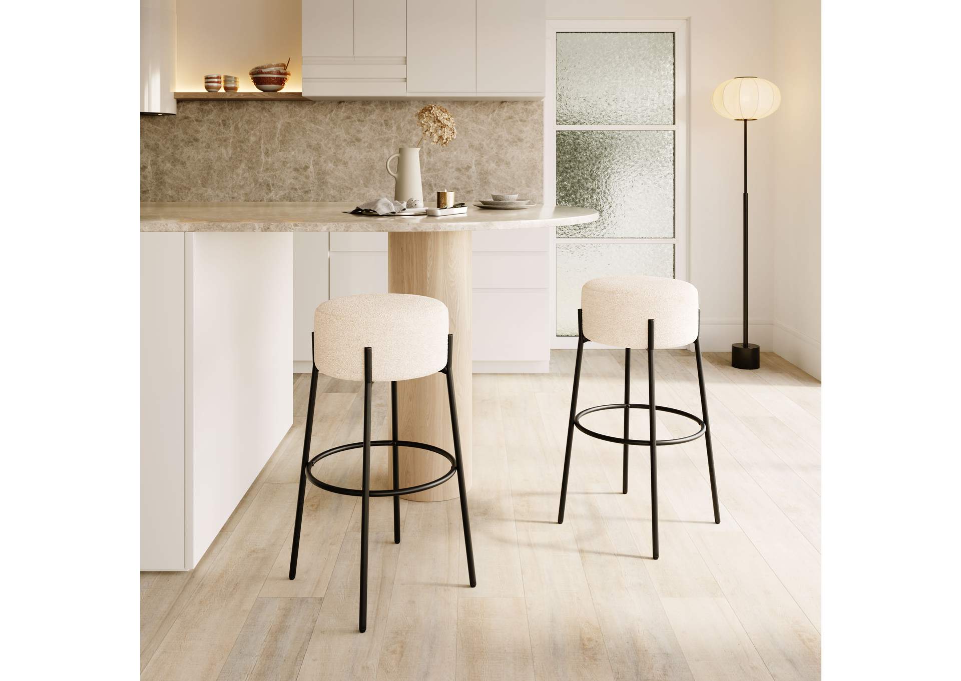 Blanche Barstool (Set Of 2) Ivory image 1