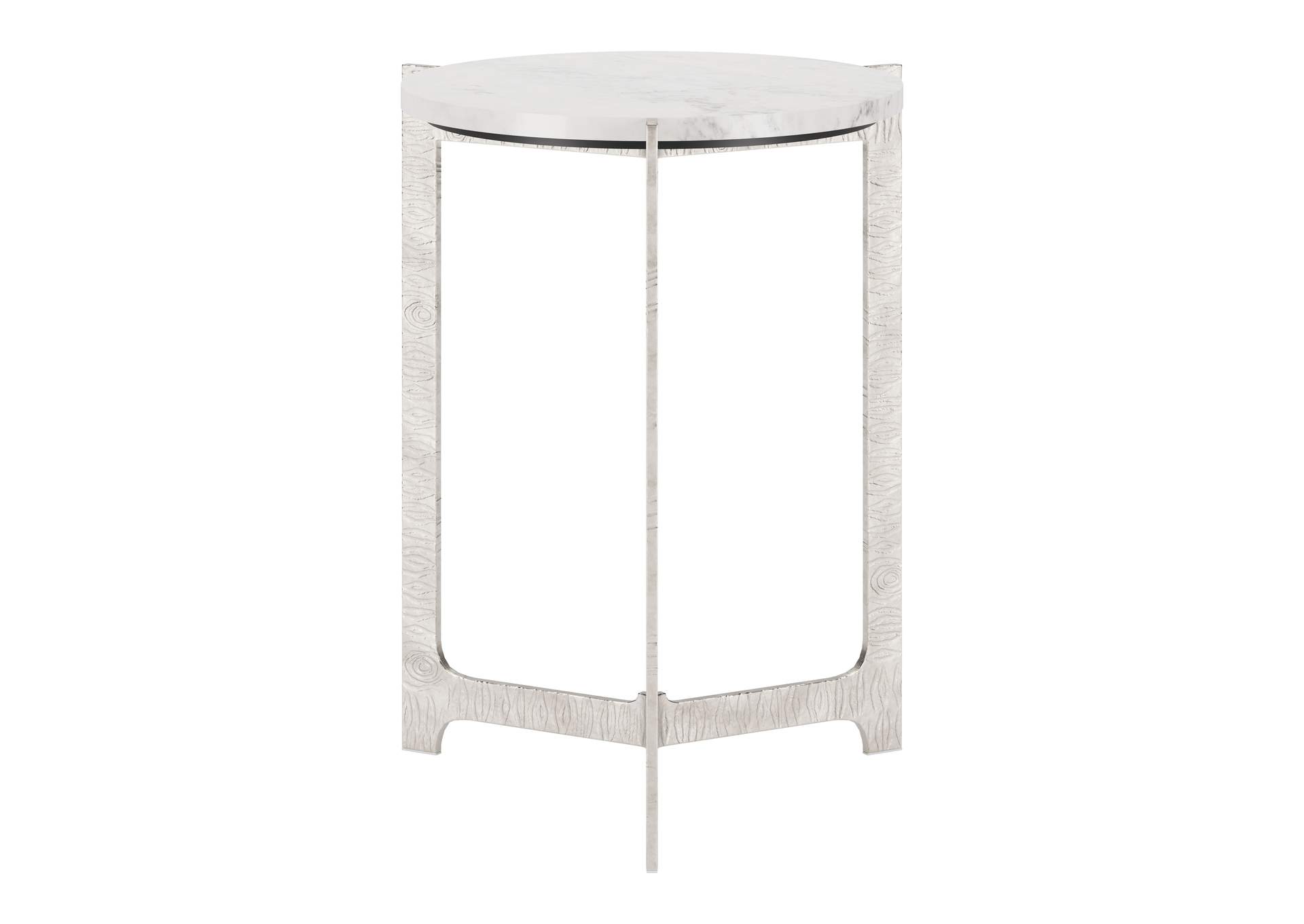 Barmas Side Table White & Silver image 4
