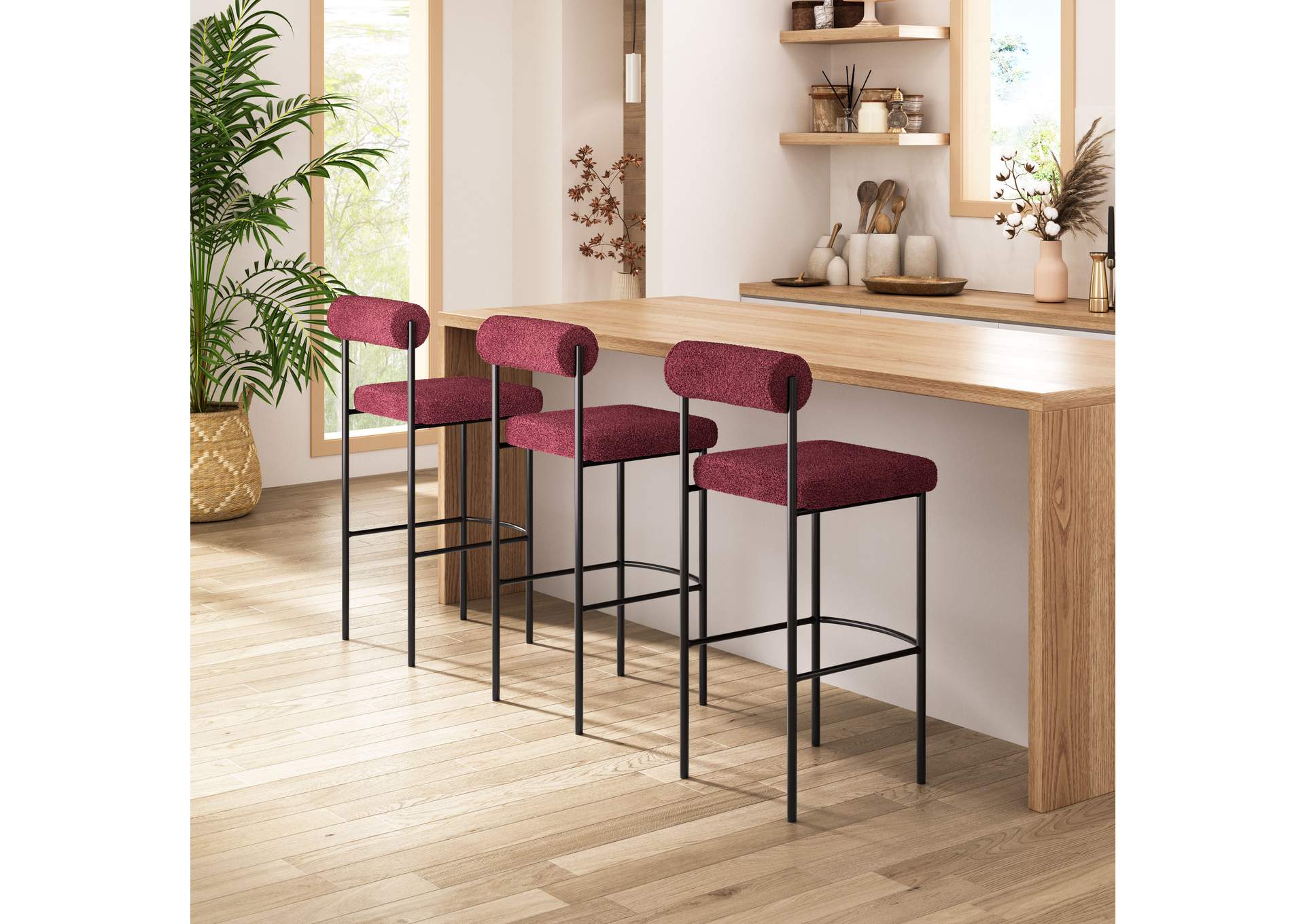Livorno Barstool (Set Of 2) Red & Bronze image 3