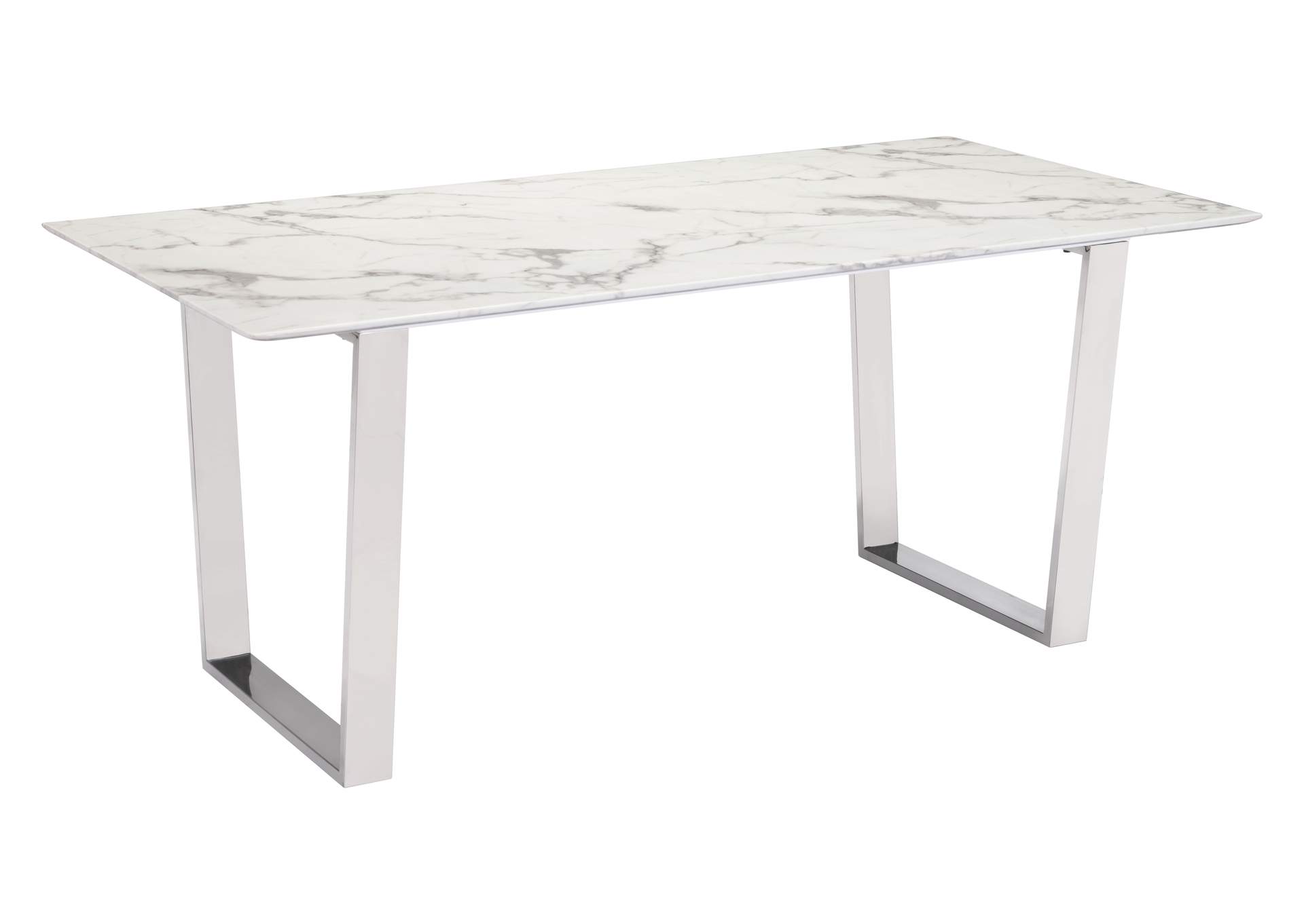 Atlas Dining Table White & Silver image 3