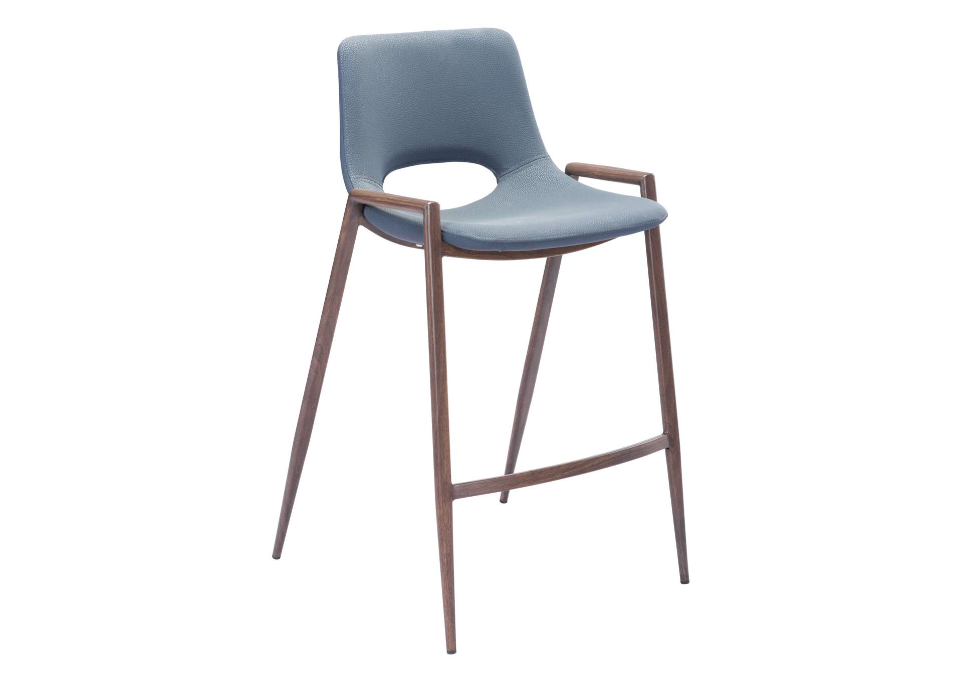 Desi Counter Stool (Set Of 2) Azure Gray & Walnut image 4