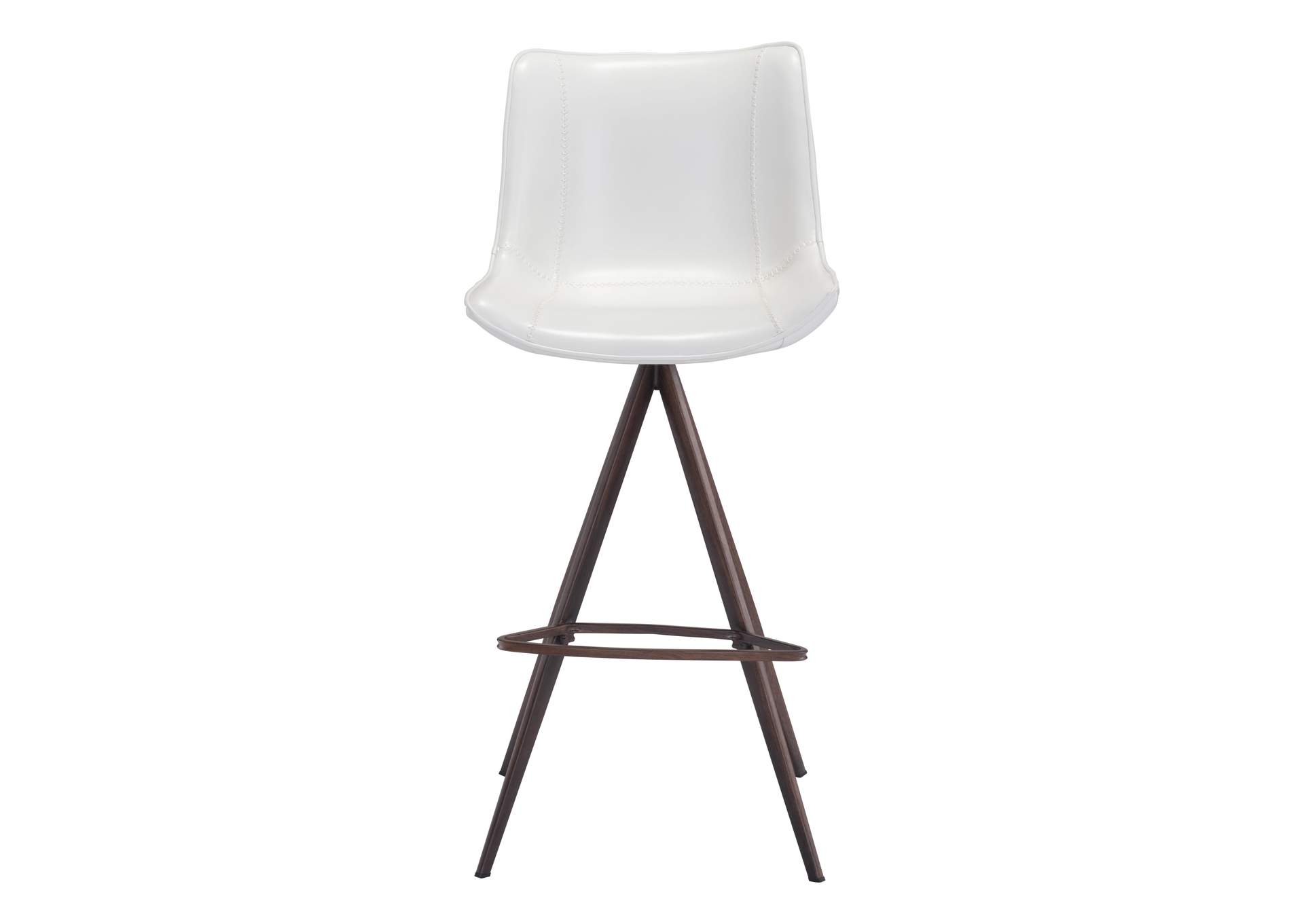 Aki Barstool (Set Of 2) White & Walnut image 5