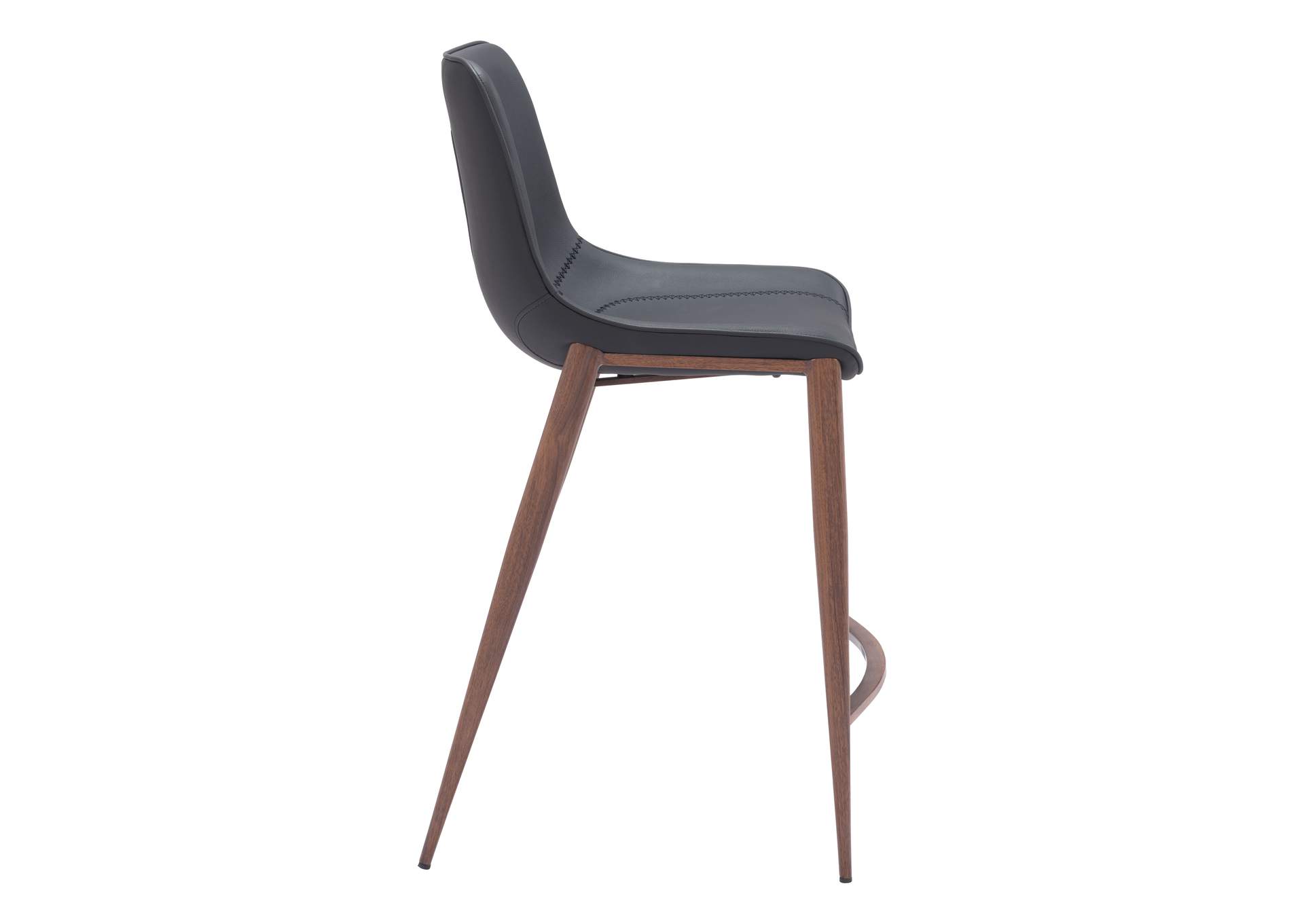 Magnus Counter Stool (Set Of 2) Black & Walnut image 4