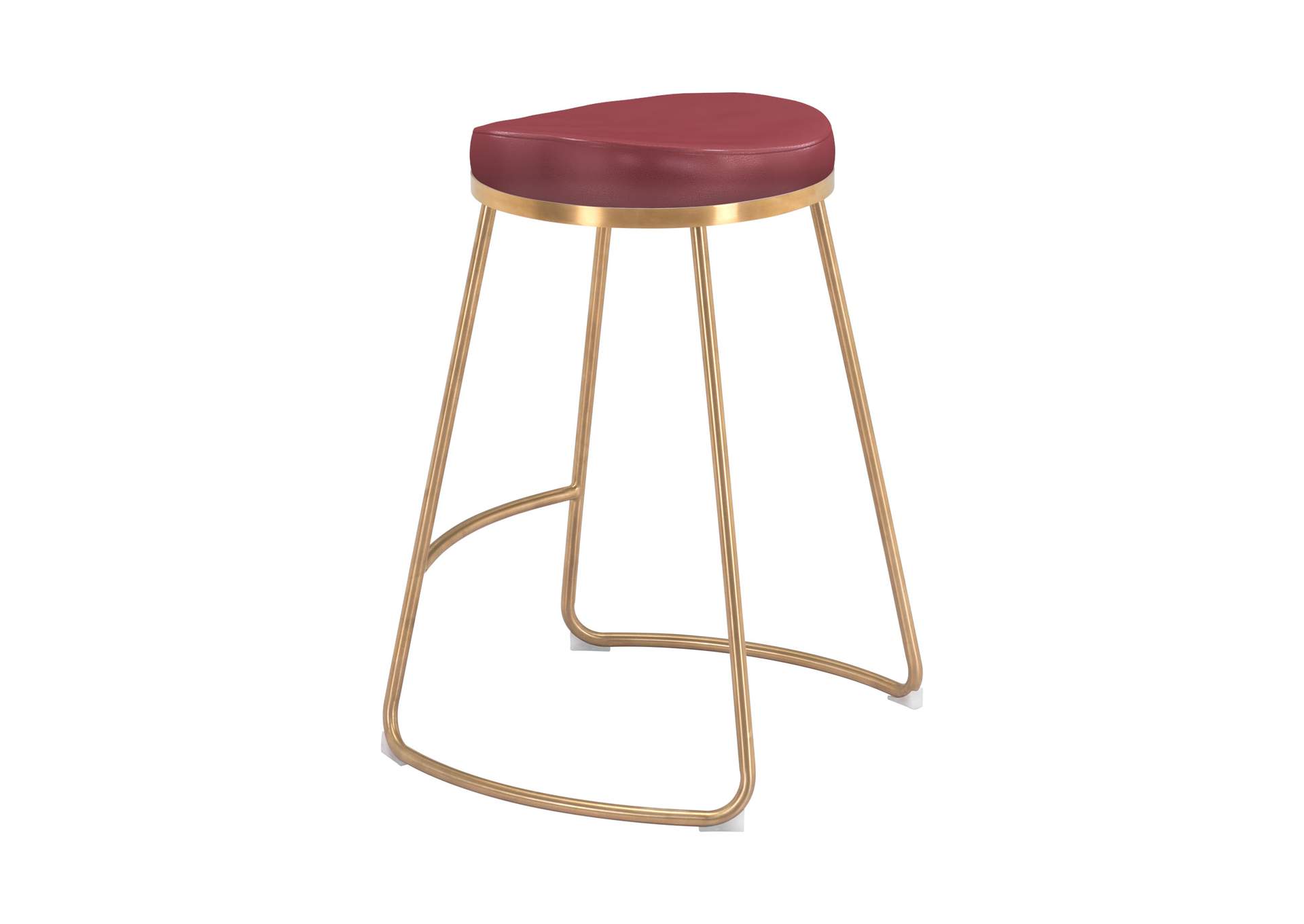 Bree Counter Stool (Set Of 2) Burgundy & Gold image 8