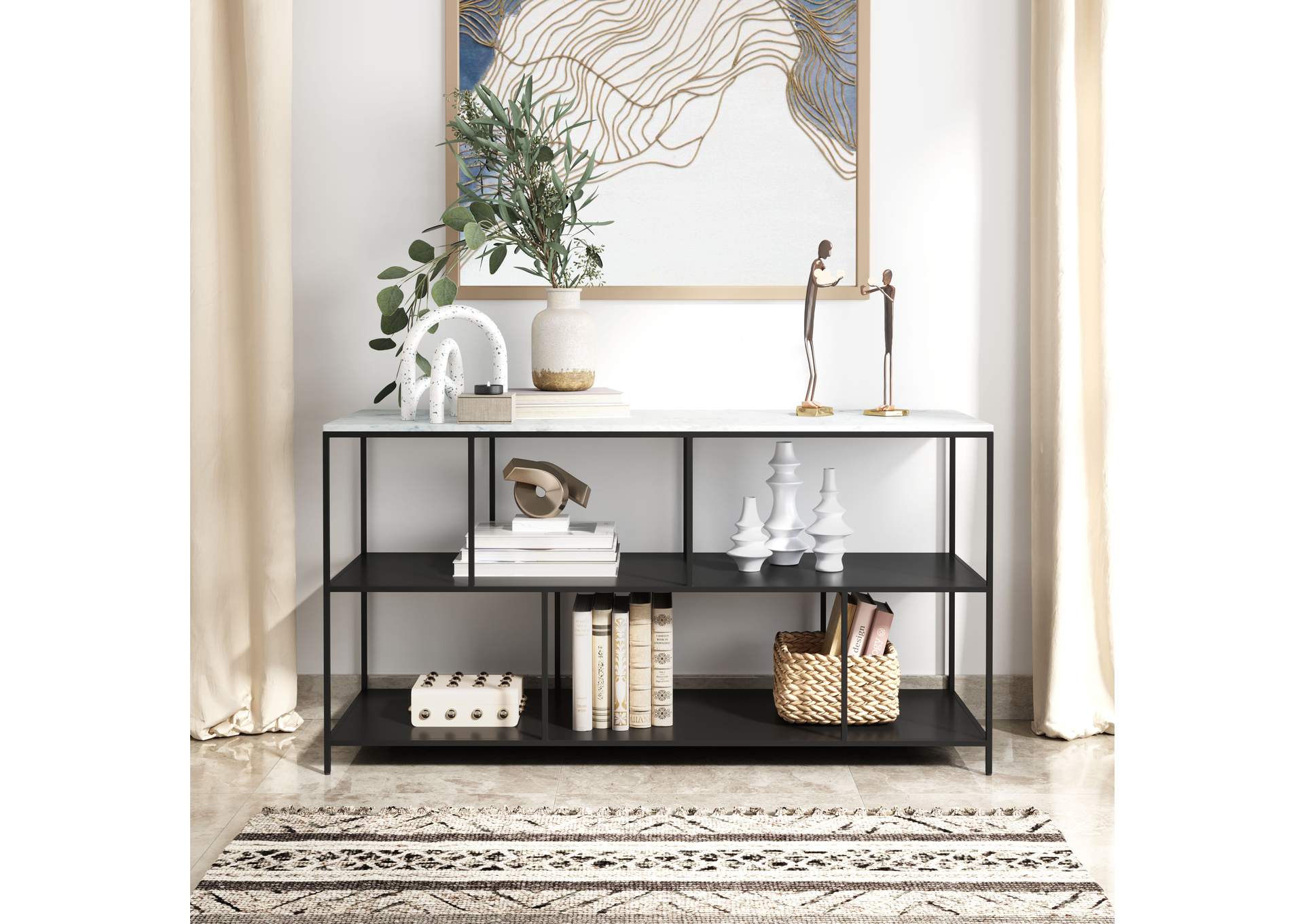 Singularity Console Table White & Black image 1