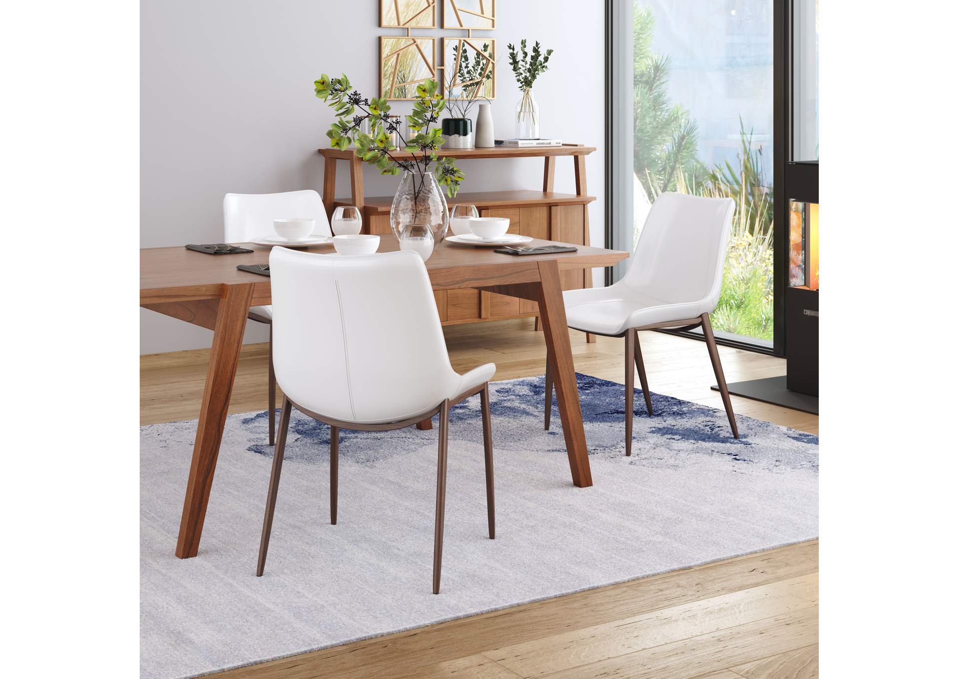 Magnus Dining Chair (Set Of 2) White & Walnut image 4