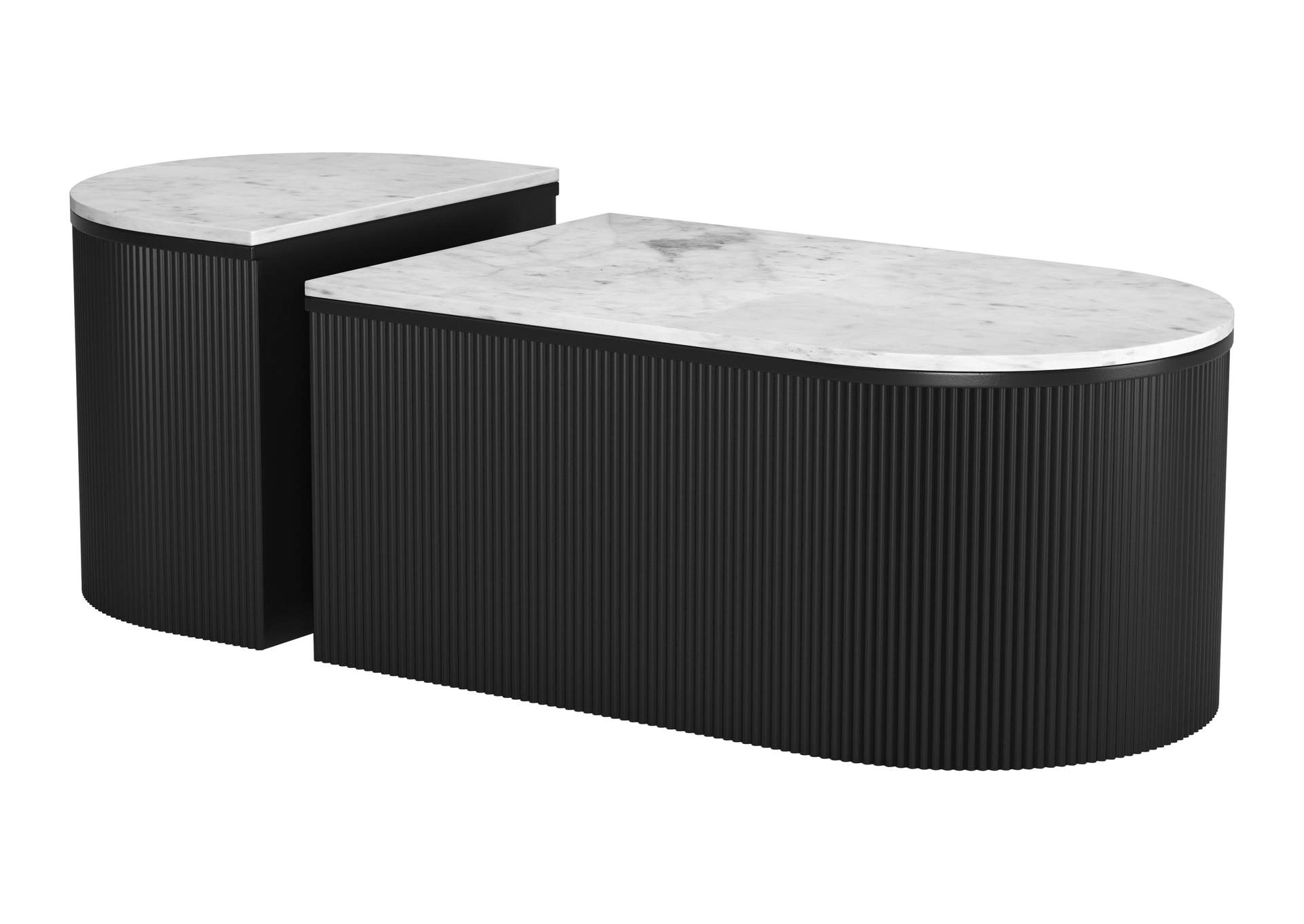 Ormara Coffee Table Set (2-Piece) White & Black image 1