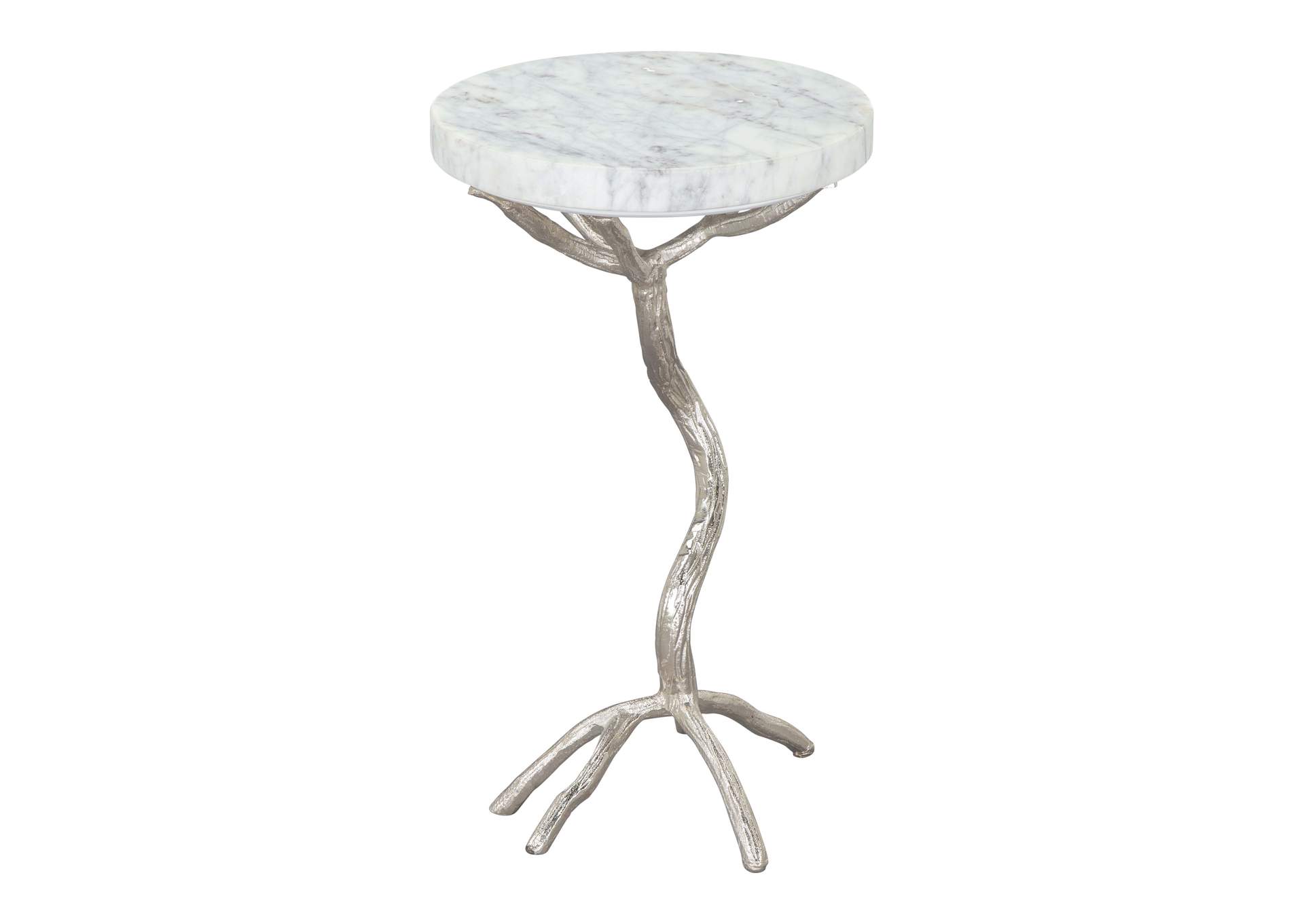 Joel Side Table White & Silver image 4