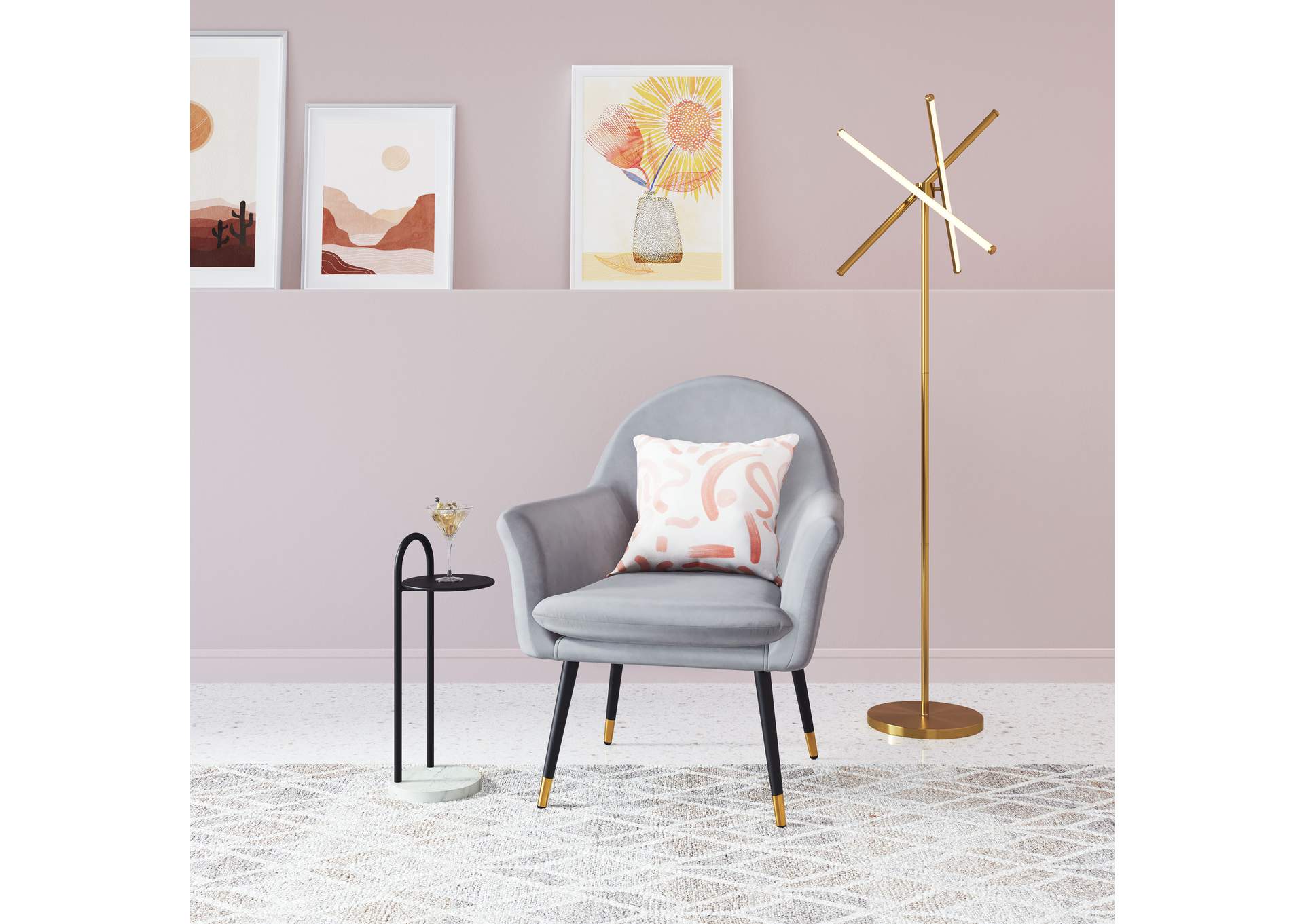 Garza Floor Lamp Brass image 1