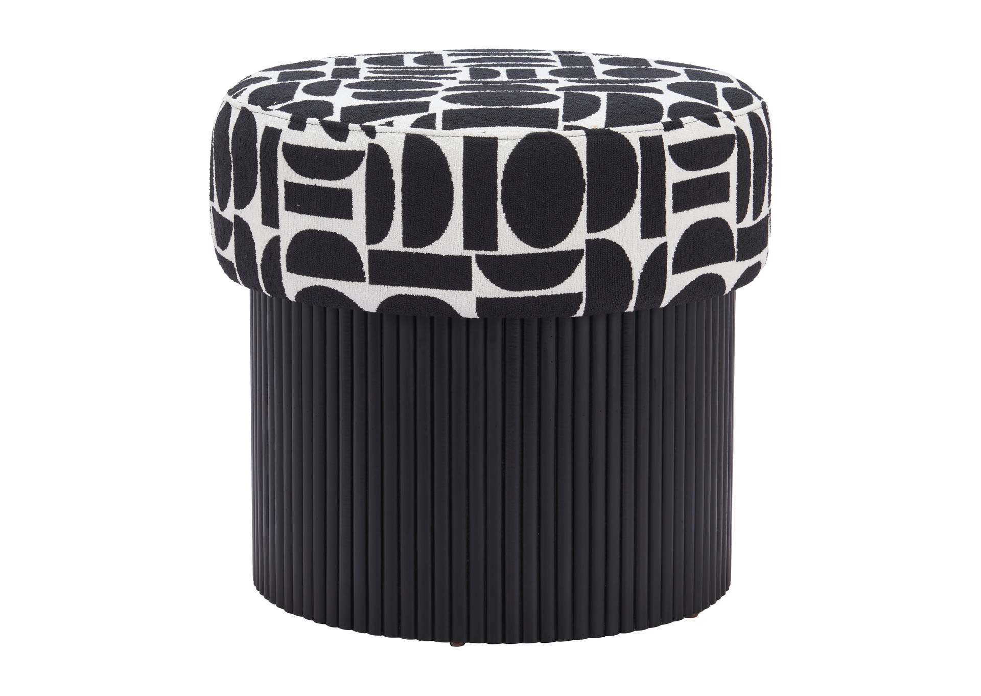 Boto Storage Ottoman Black & White image 7