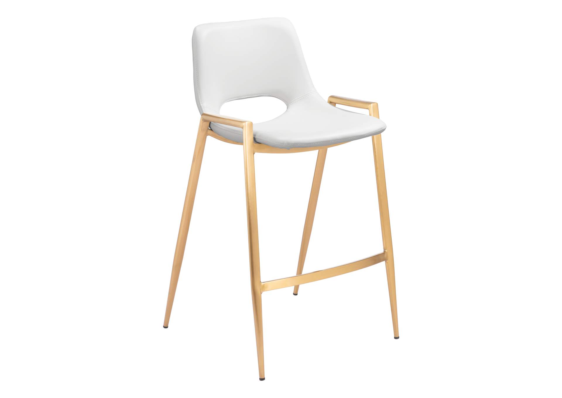Desi Counter Stool (Set Of 2) White & Gold image 4