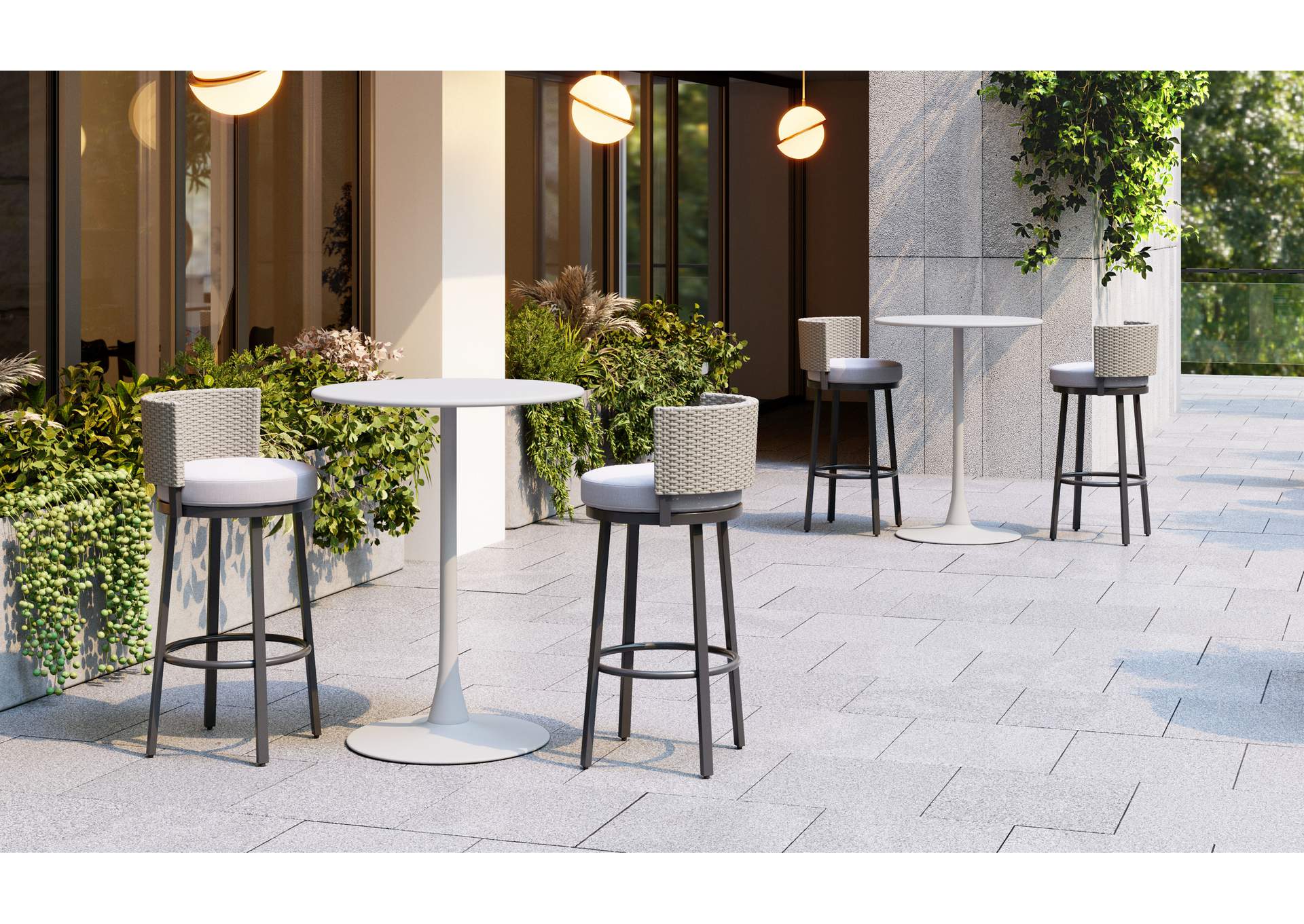 Soleil Outdoor Bar Table White image 3
