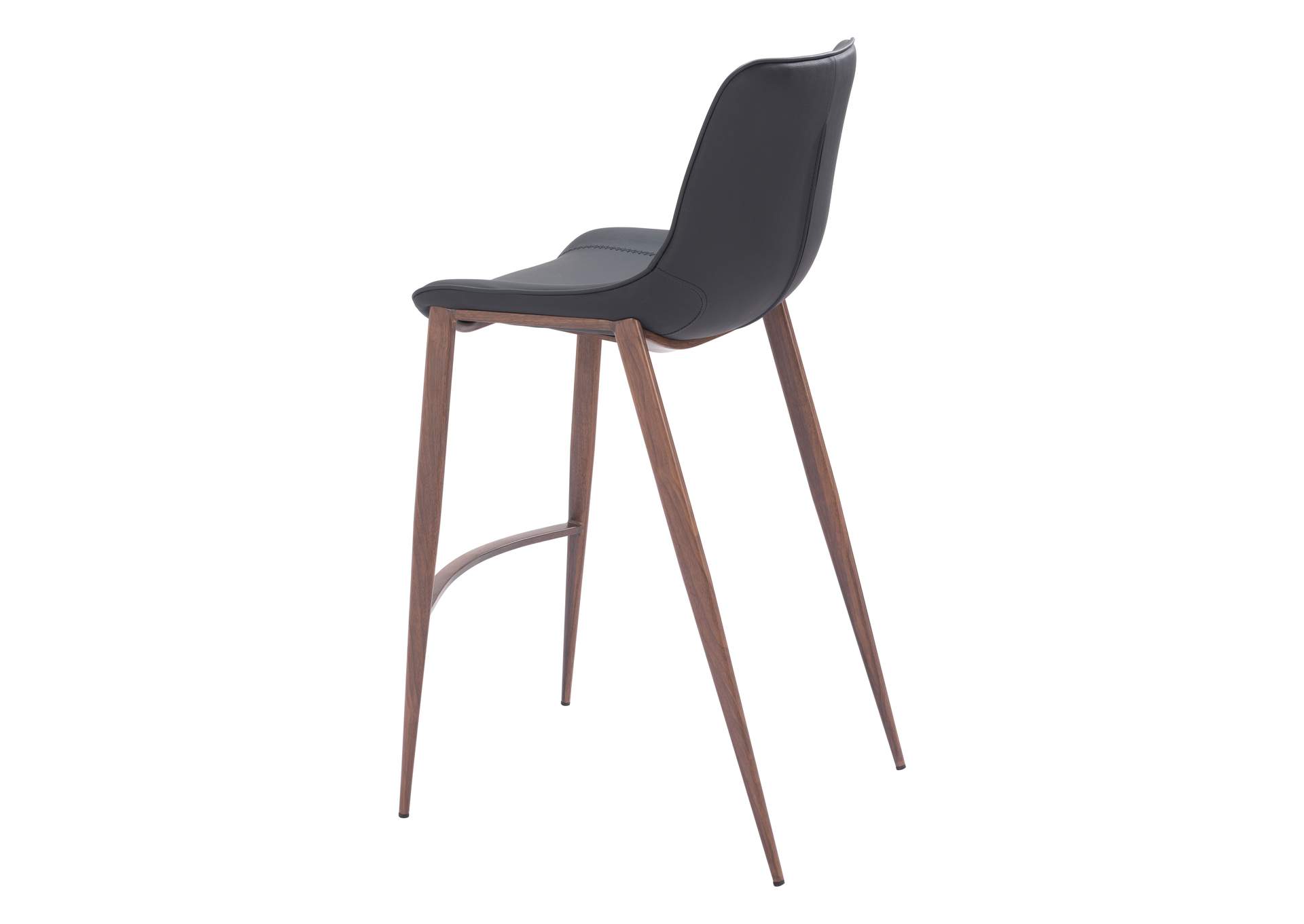 Magnus Barstool (Set Of 2) Black & Walnut image 7