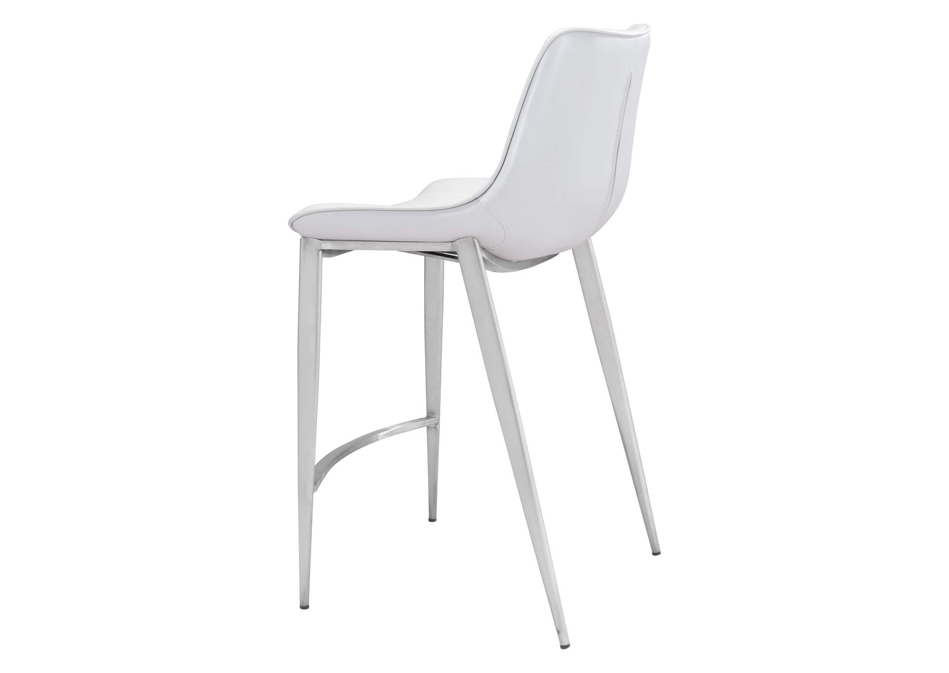 Magnus Counter Stool (Set Of 2) White & Silver image 7