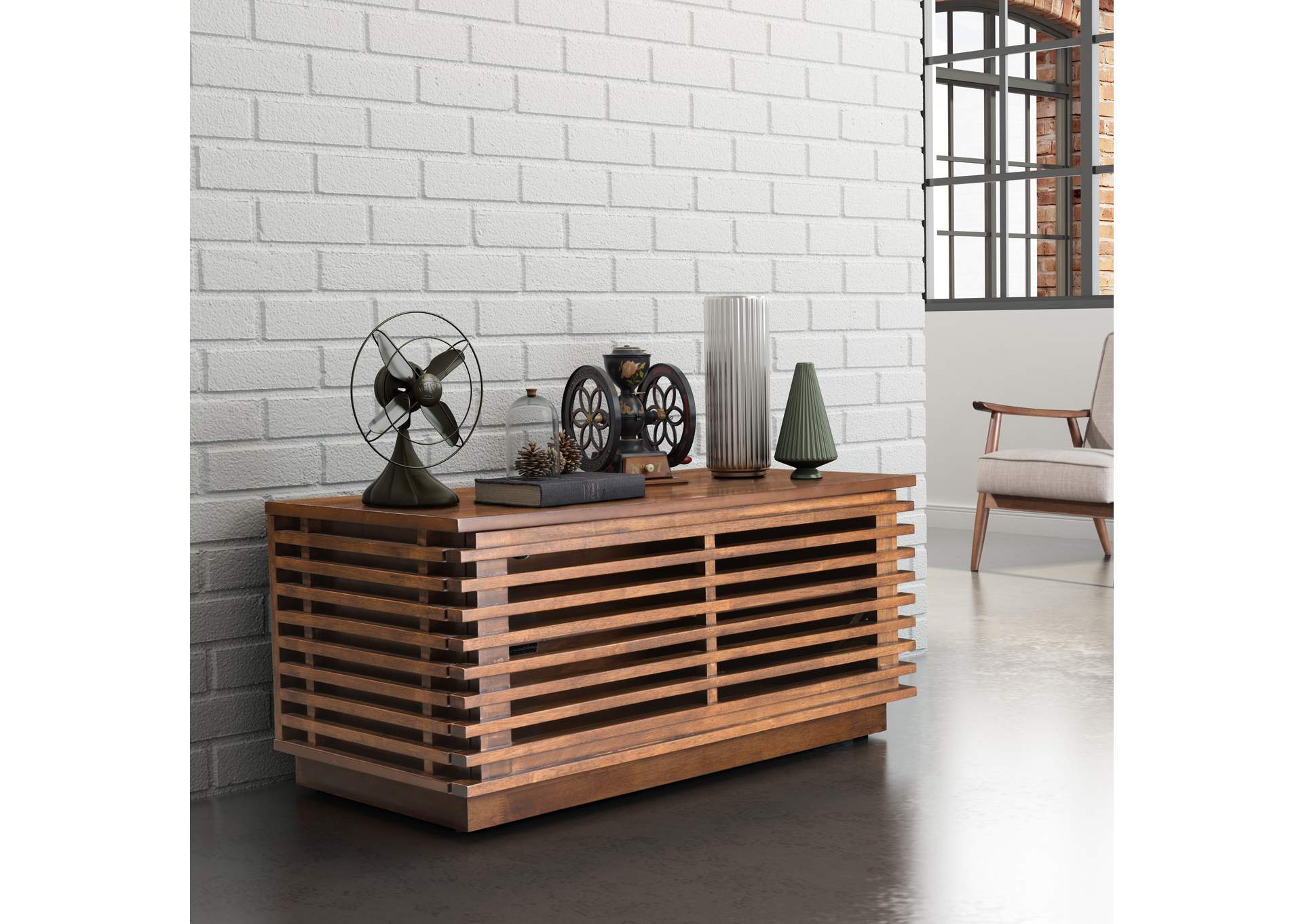 Linea Narrow Entertainment Stand Walnut image 1