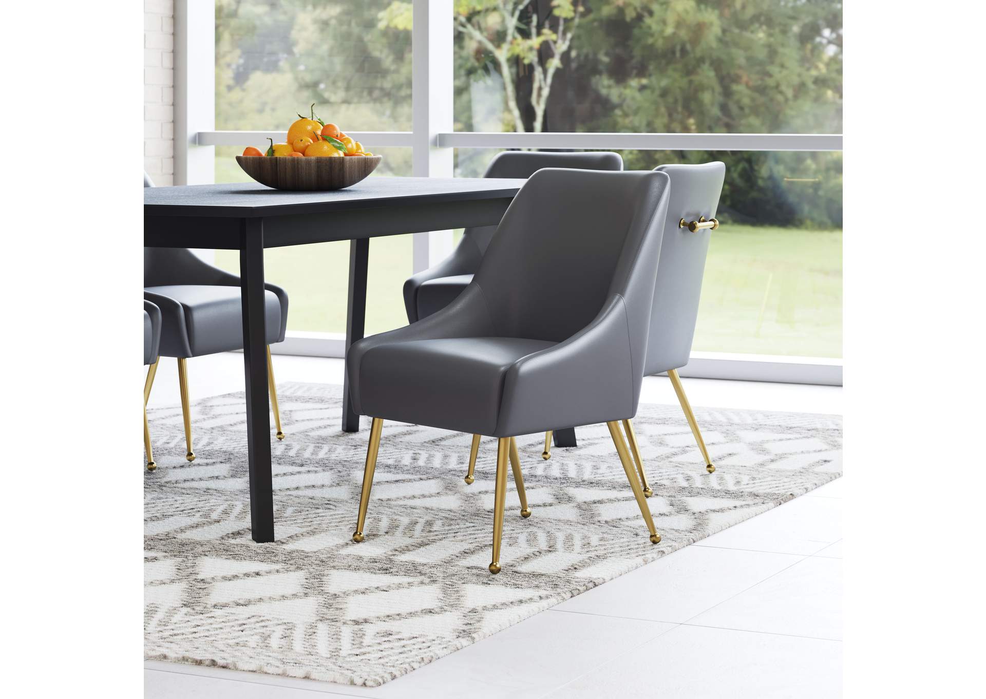 Maxine Dining Chair Gray & Gold image 1