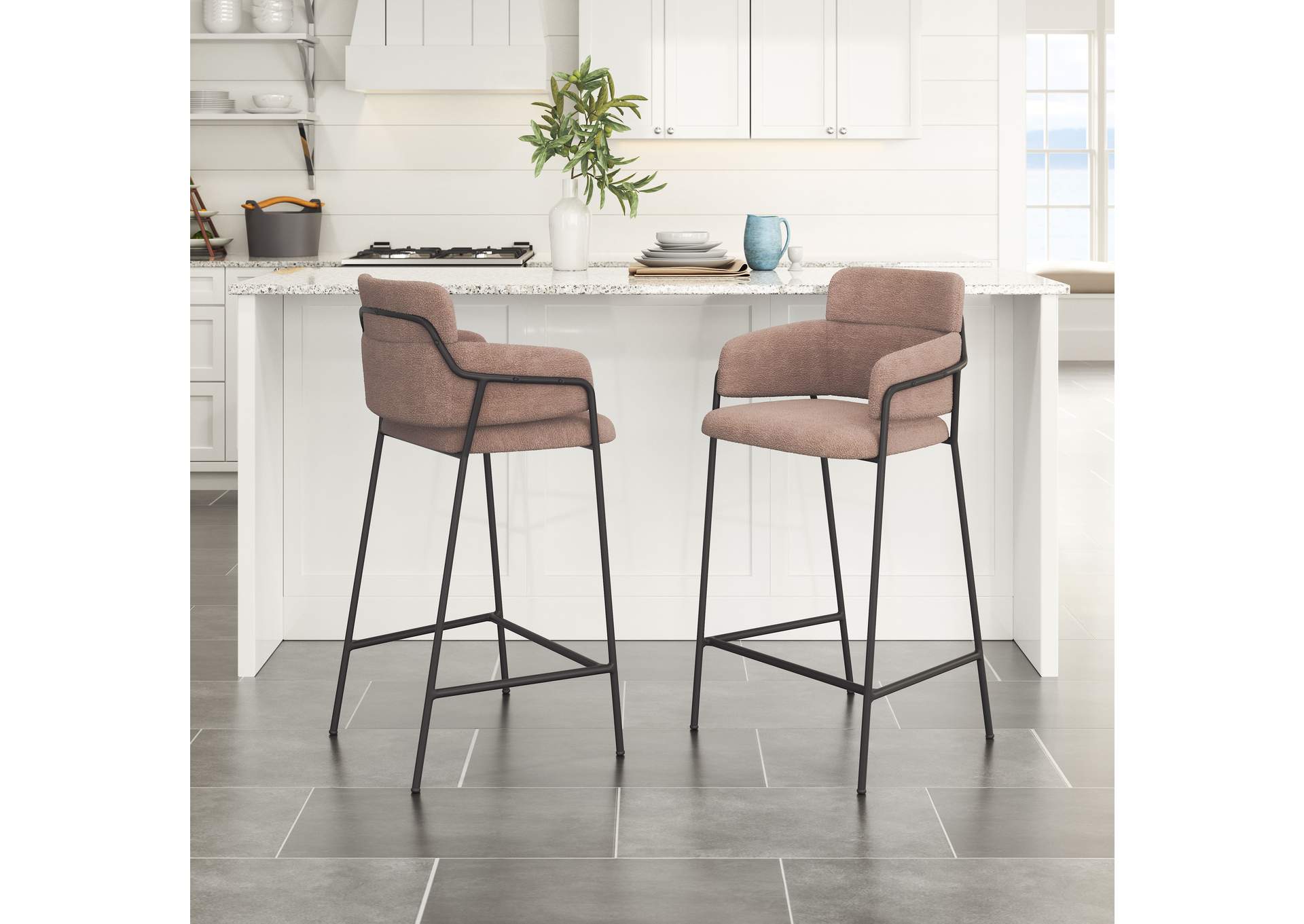 Marcel Counter Stool (Set Of 2) Brown image 1