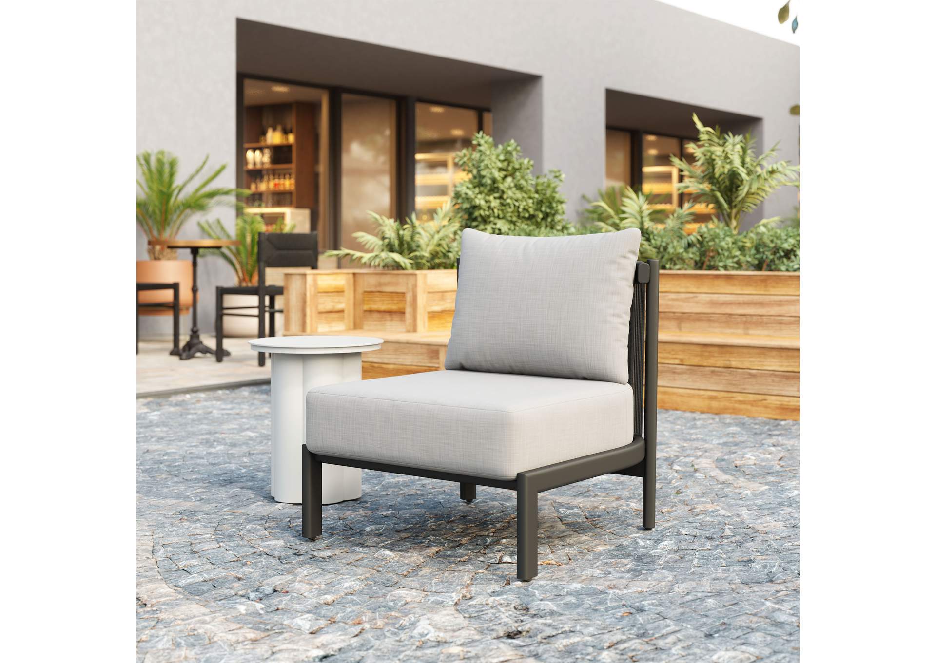 Horizon Outdoor Accent Chair Gray image 1