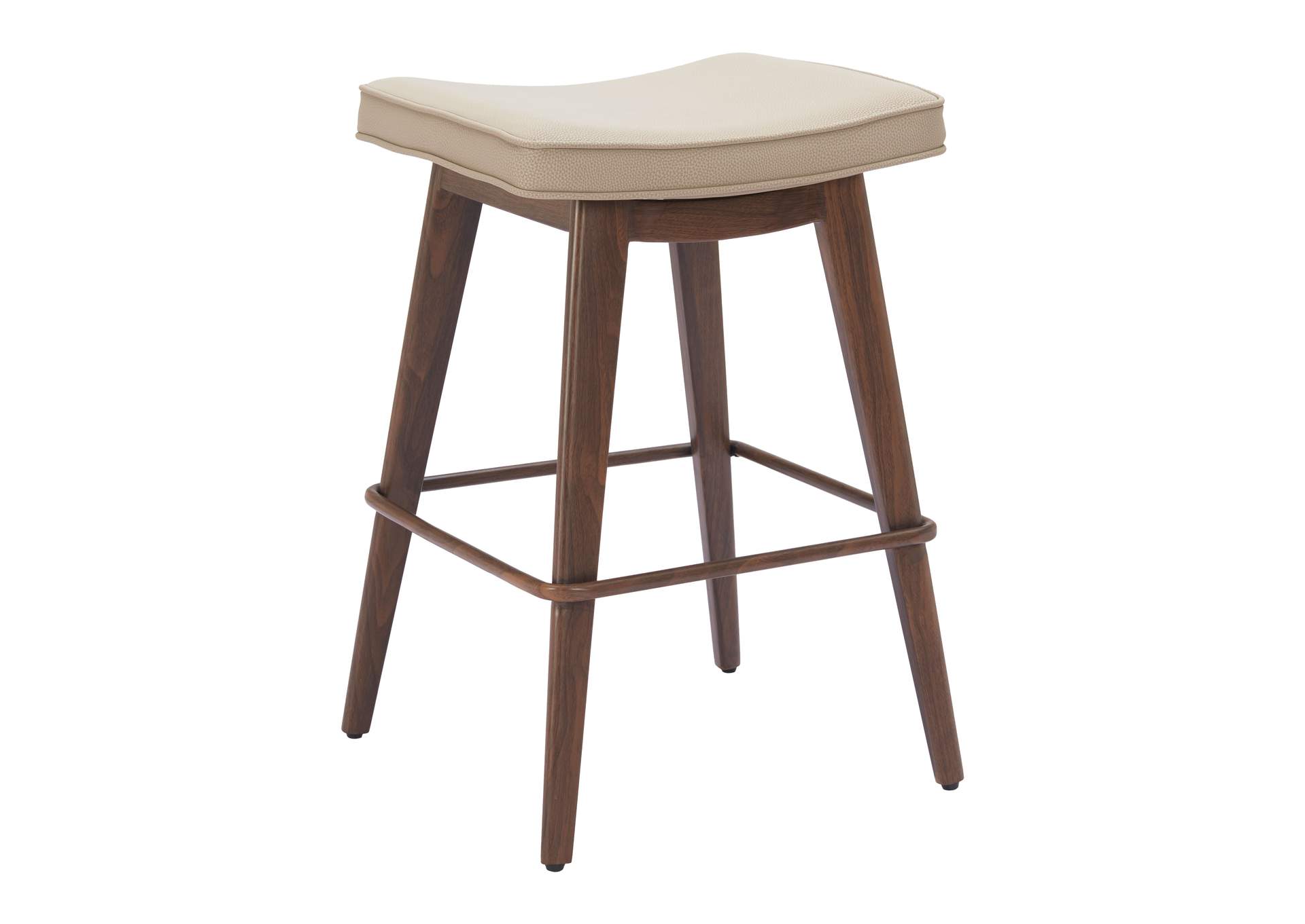 Divat Counter Stool (Set Of 2) Beige & Walnut image 1